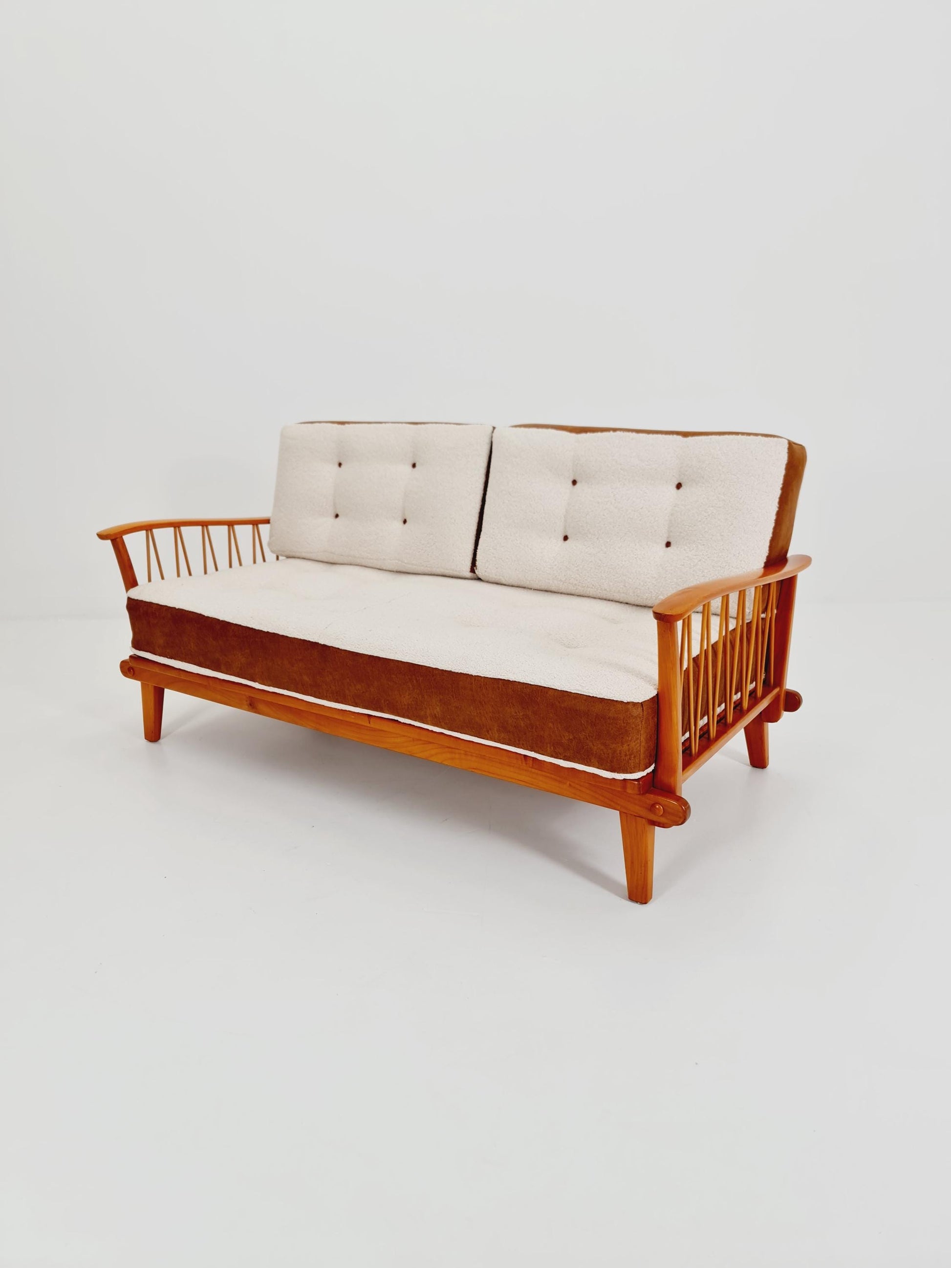 Midcentury Stella Sofa Ash wood Daybed by Walter Knoll , Germany, 1950s