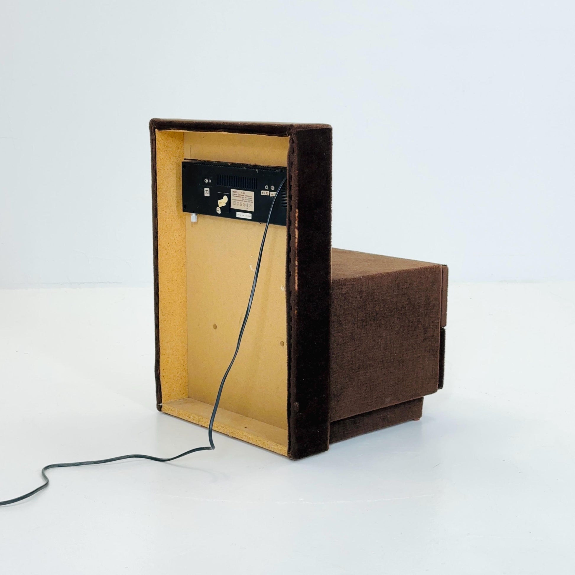 Mid century Spaceage Radio nightstand in brown velor 1970s Germany