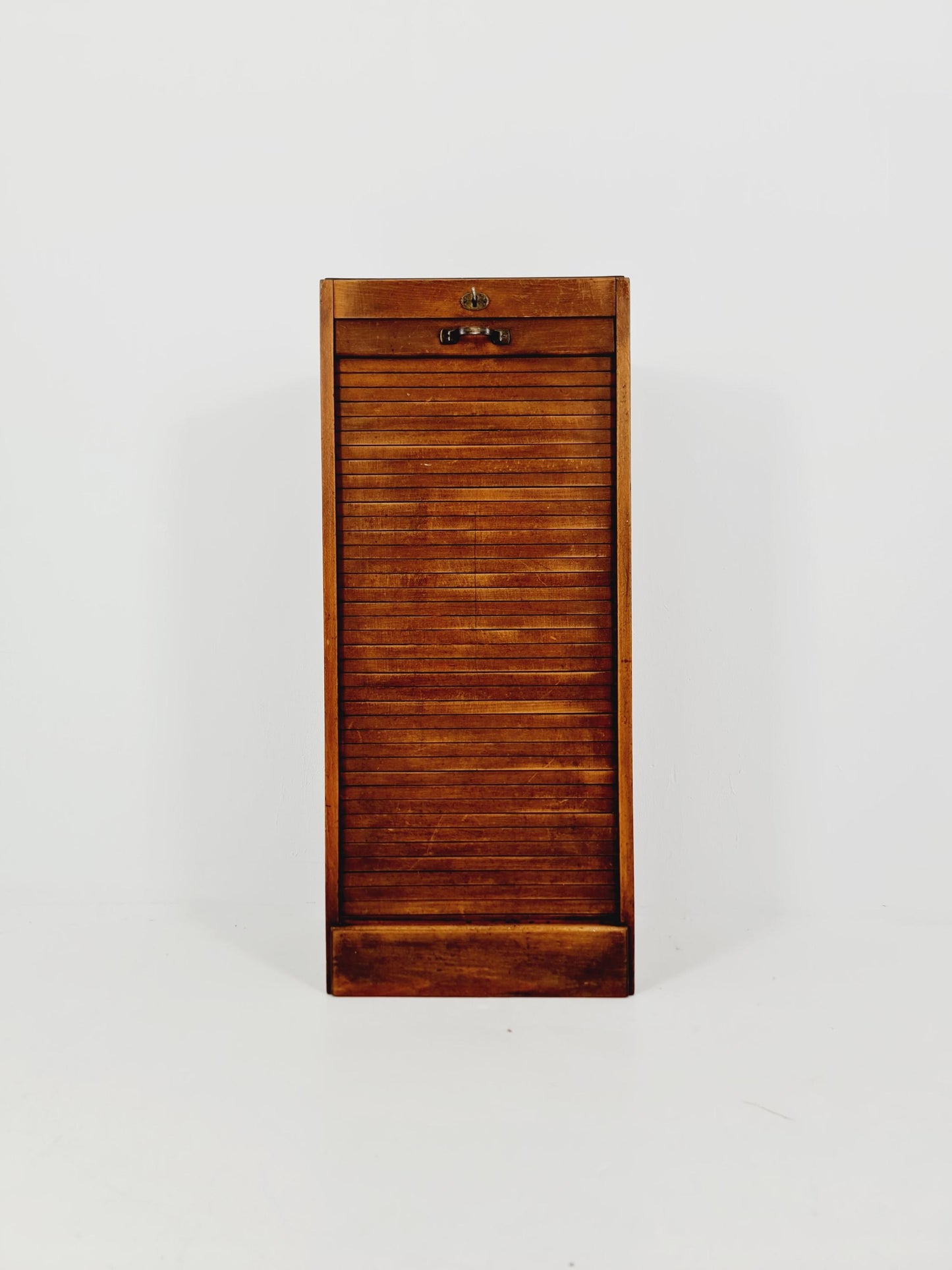 Bauhaus German roll document cabinet in walnut Wood , 1930s