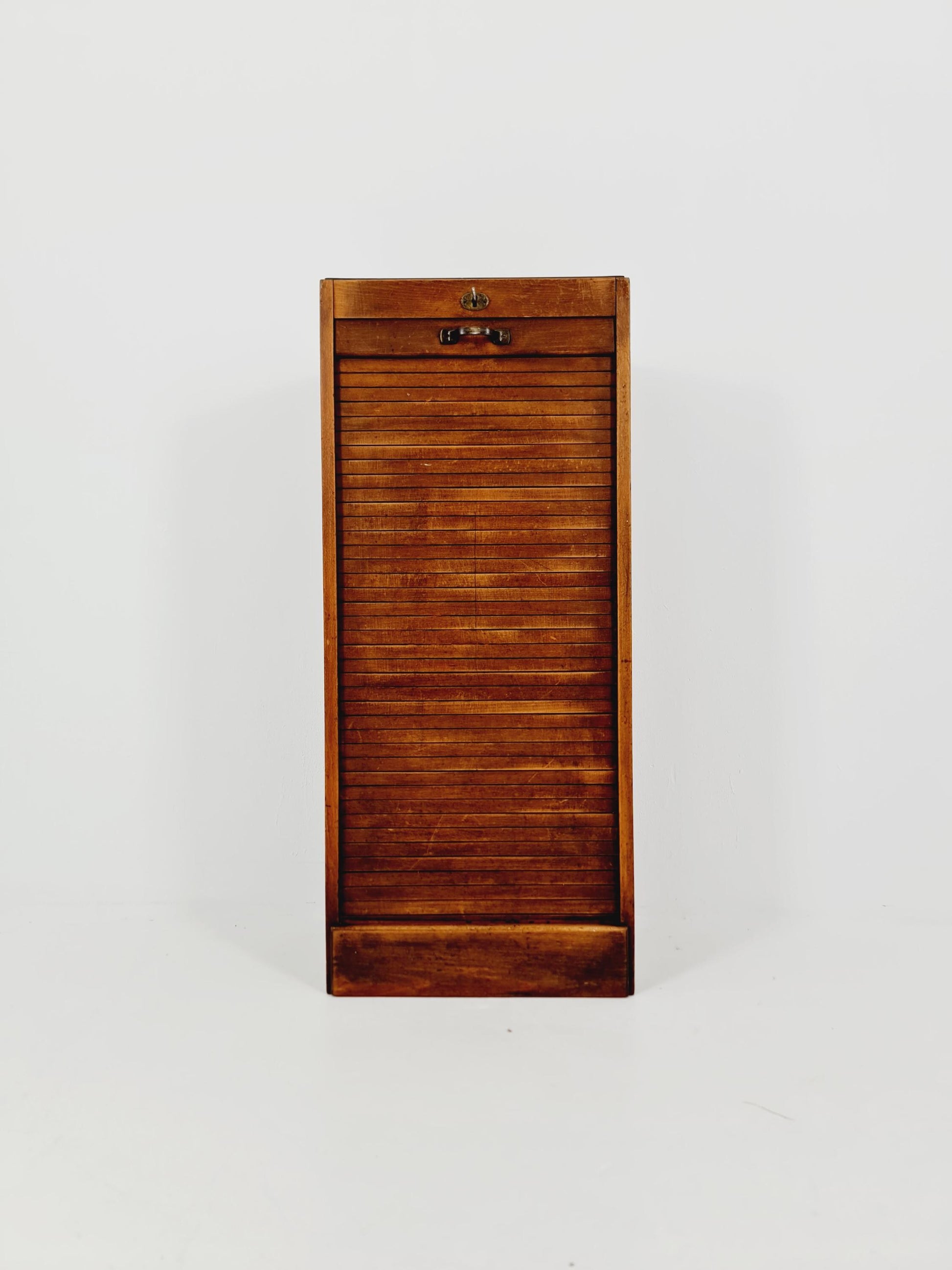Bauhaus German roll document cabinet in walnut Wood , 1930s