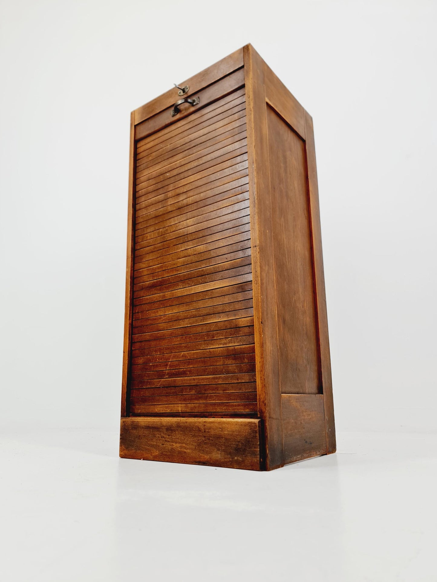Bauhaus German roll document cabinet in walnut Wood , 1930s