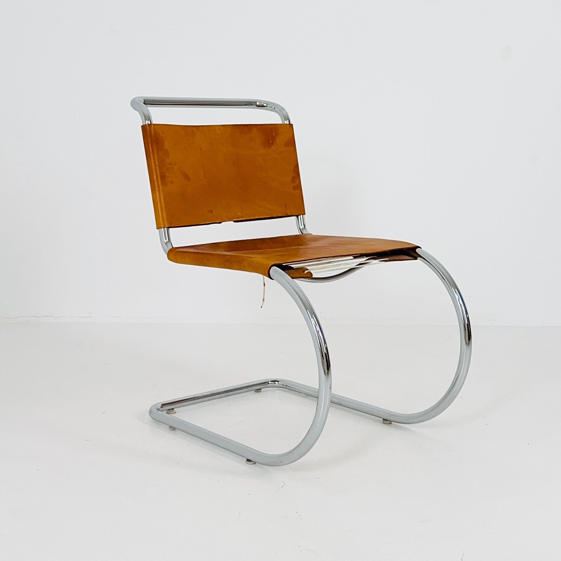 1 of 8 Bauhaus Mid-Century Modern Mies van der Rohe MR 10 Chair , 1980s Italy