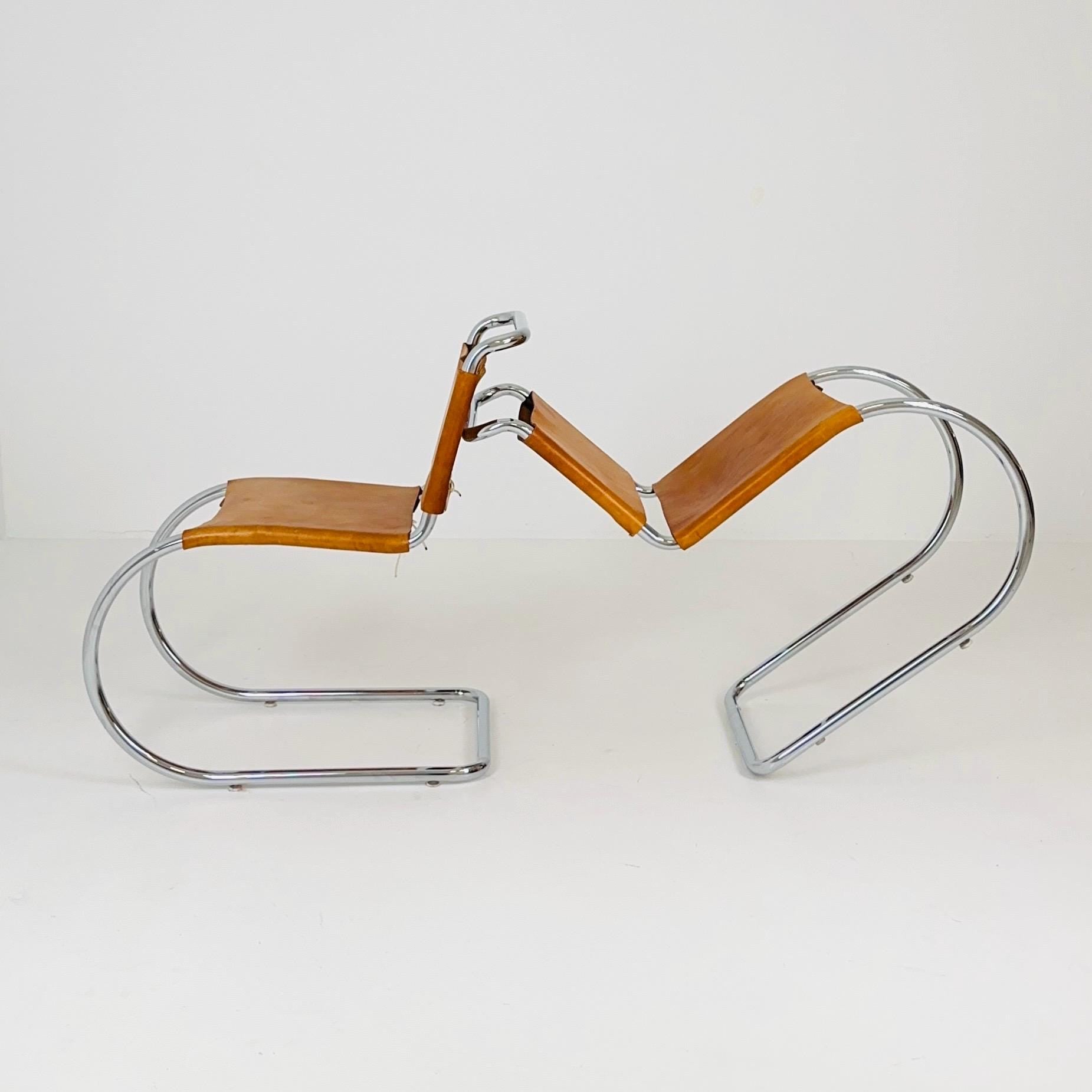Set of 2 Bauhaus Mid-Century Modern Mies van der Rohe MR 10 Chair , 1980s Italy