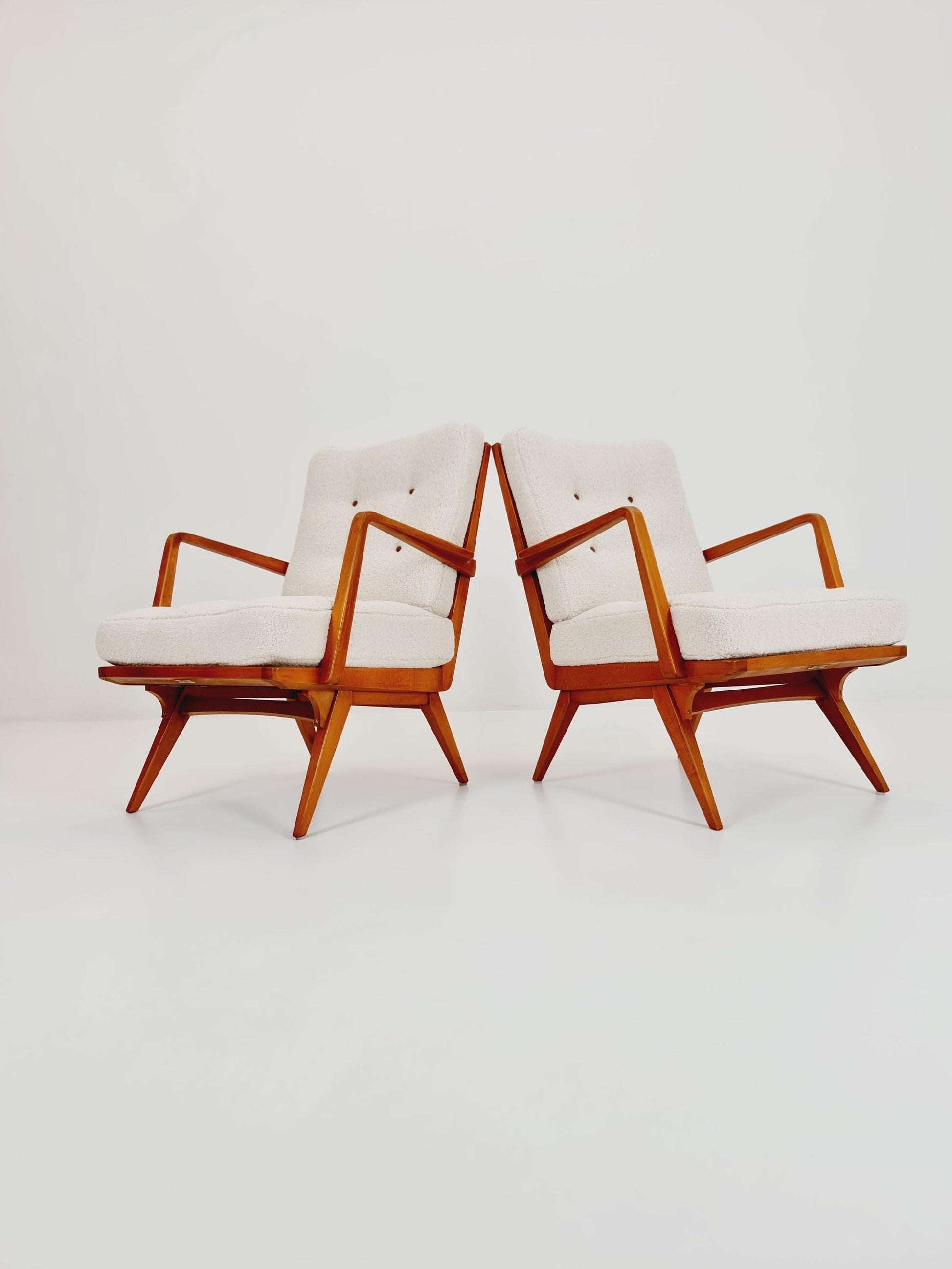 Midcentury easy chairs by Walter Knoll for Knoll Antimott , Germany, 1960s, Set of 2