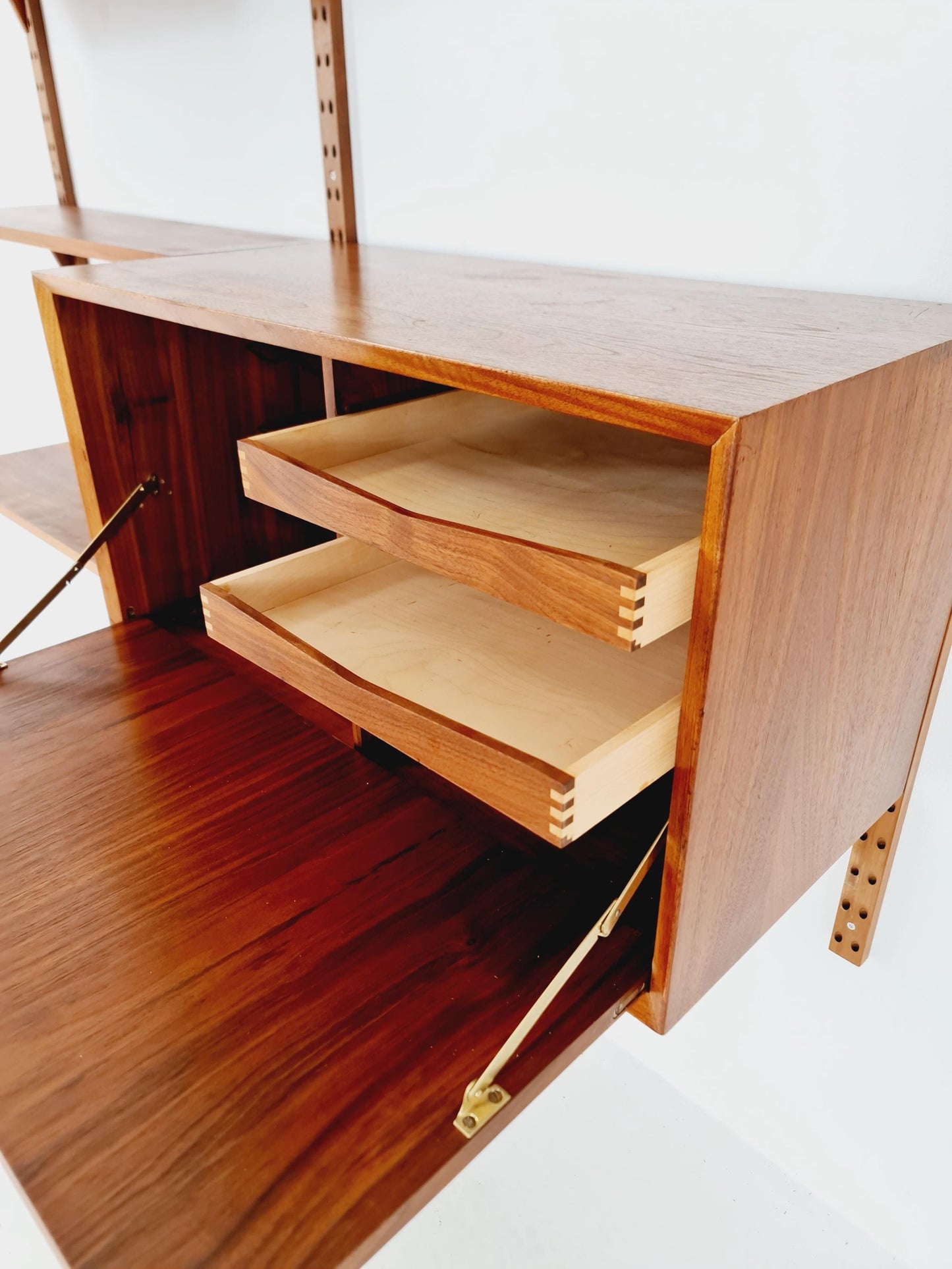 Mid century Danish Walnut Wall Unit with bar cabinet /Desk by Poul Cadovius for Royal,Denmark, 1960s