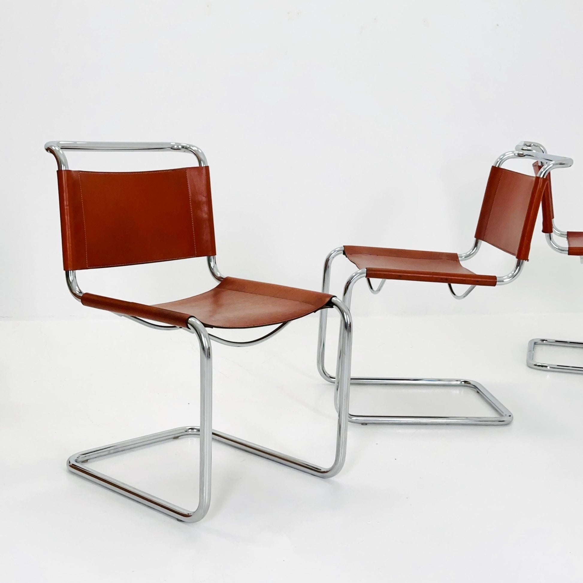 Set of 4 Bauhaus Mart Stam S33 Chairs by Fasem Italy, 1980s