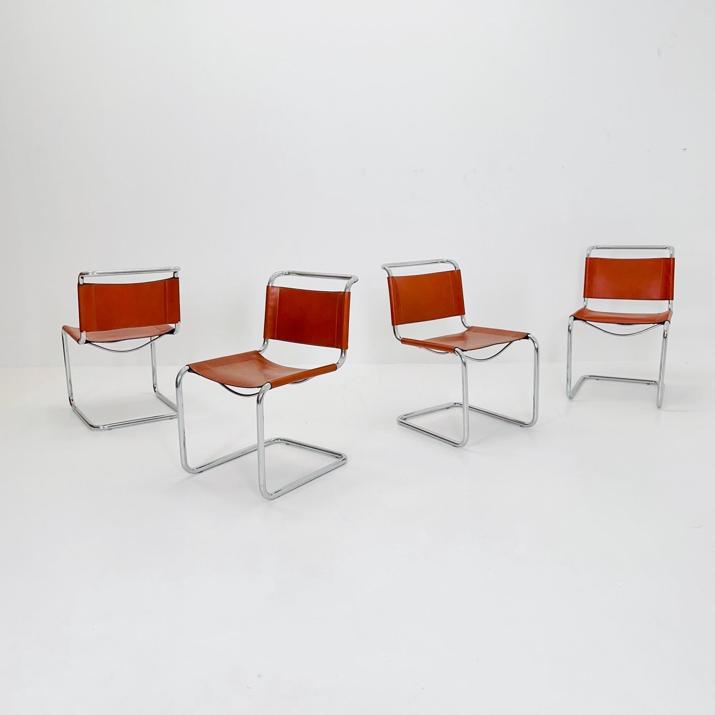 Set of 4 Bauhaus Mart Stam S33 Chairs by Fasem Italy, 1980s