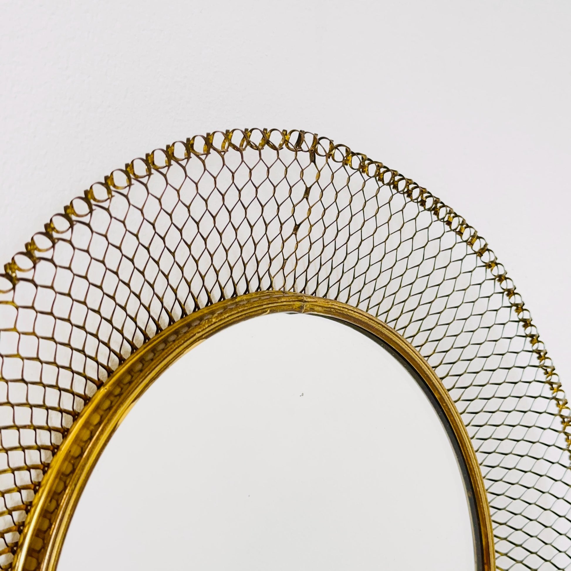 Mid-century wall mirror by Josef Frank Svenskt Tenn, Austria, Sweden, brass, 1950s