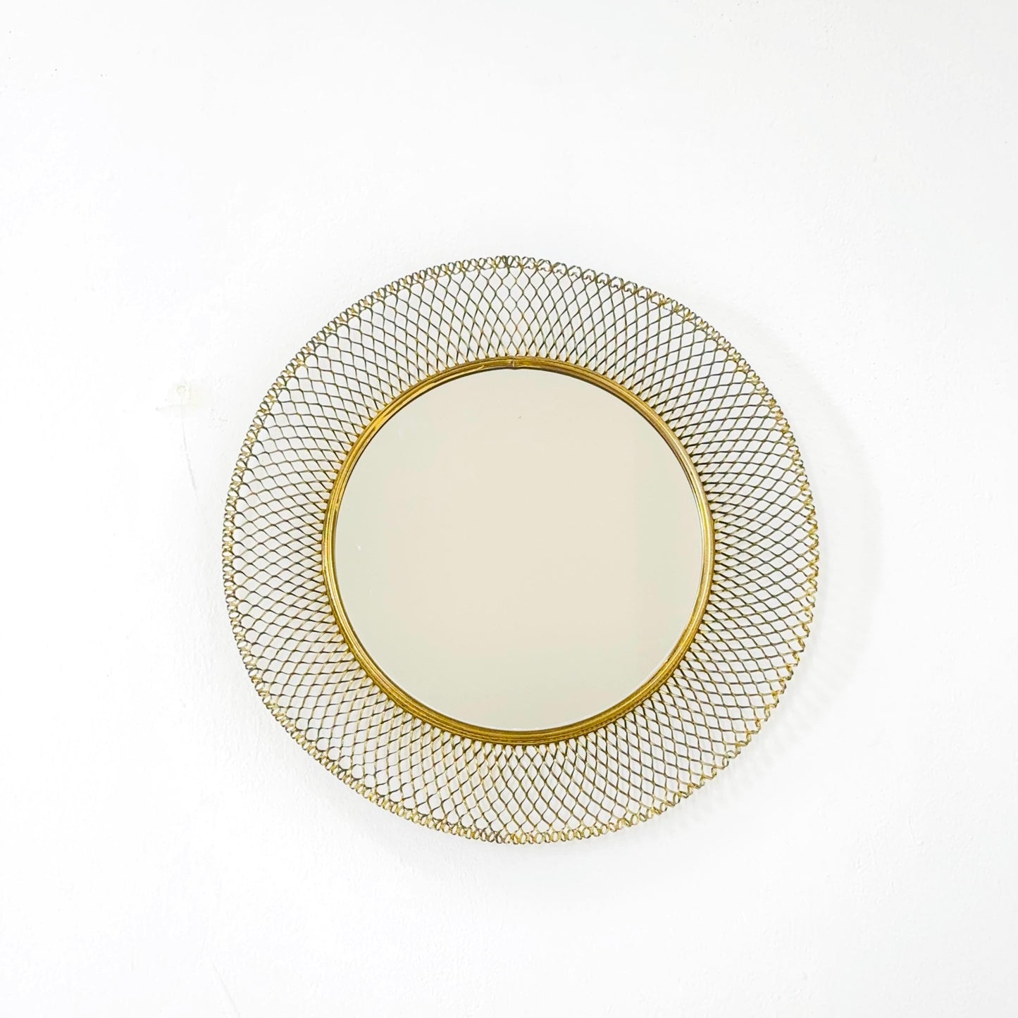 Mid-century wall mirror by Josef Frank Svenskt Tenn, Austria, Sweden, brass, 1950s