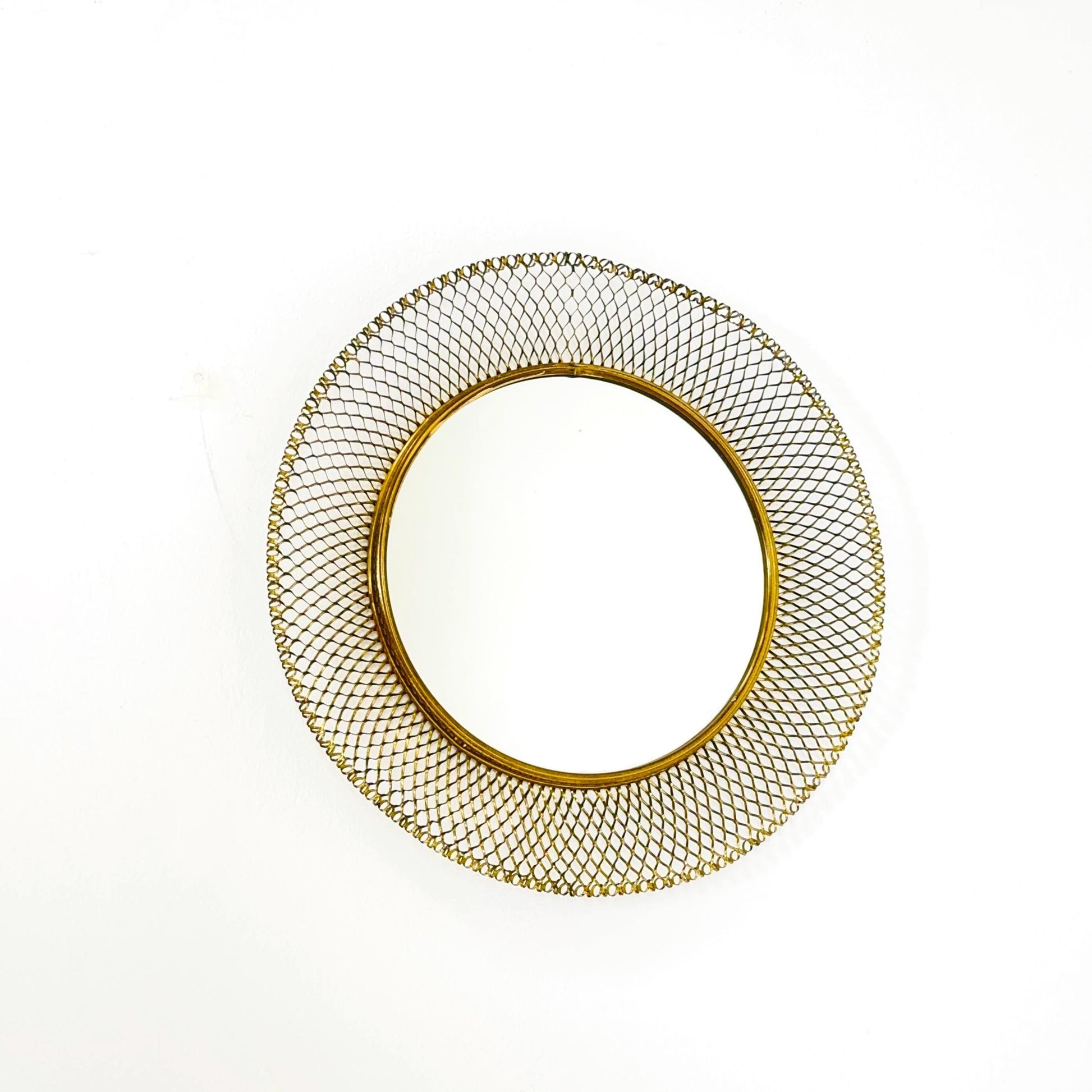Mid-century wall mirror by Josef Frank Svenskt Tenn, Austria, Sweden, brass, 1950s