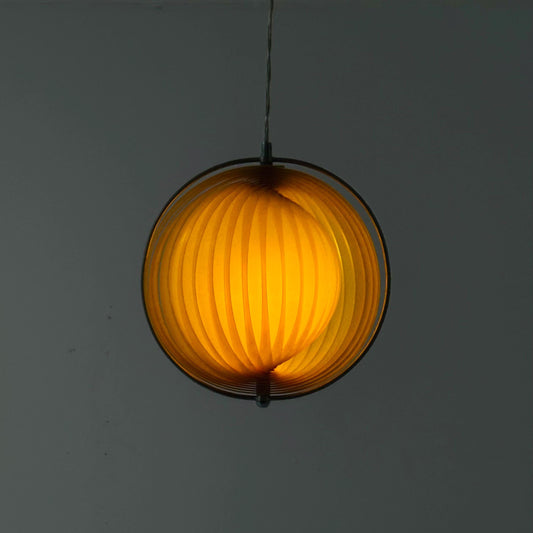 Mid-Century Yellow Moon Pendant Light by Kare Design – 1980s German Space Age Lamp