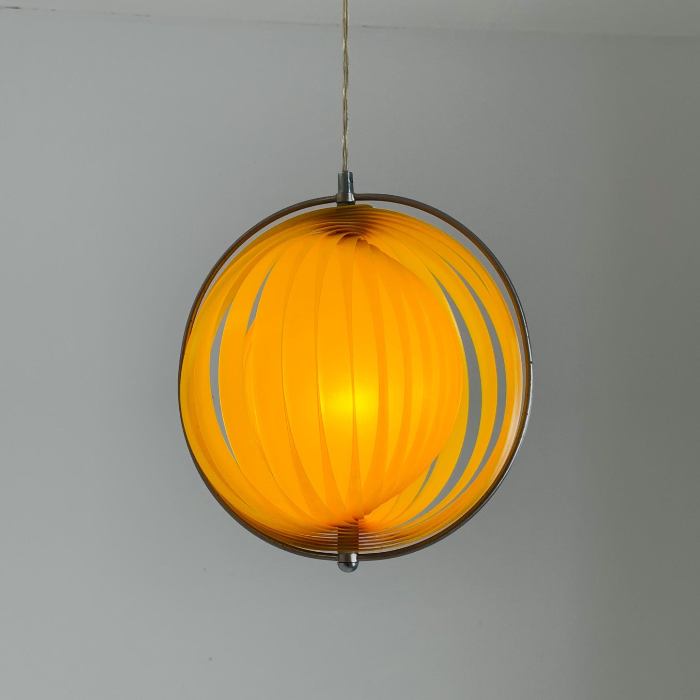 Mid-Century Yellow Moon Pendant Light by Kare Design – 1980s German Space Age Lamp