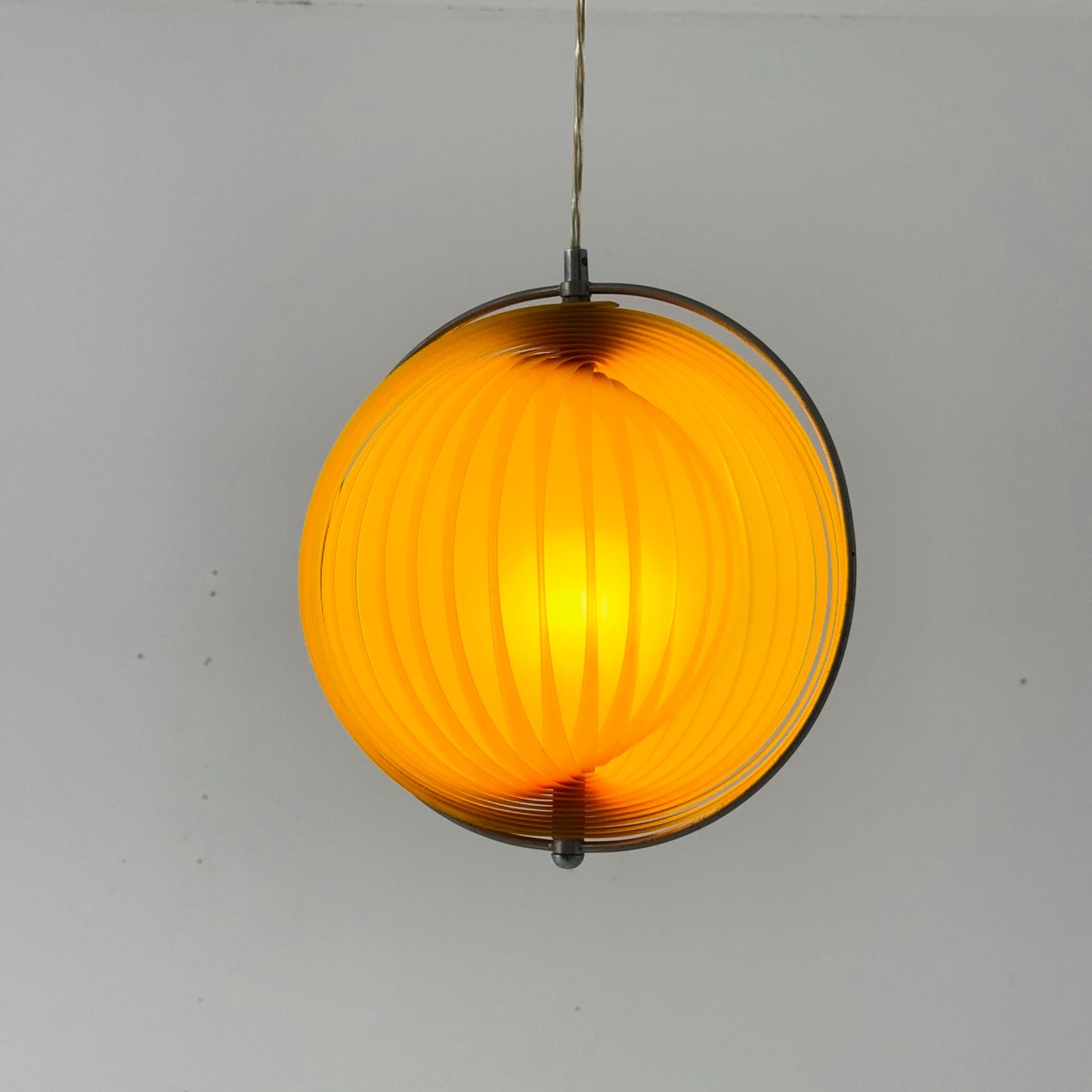Mid-Century Yellow Moon Pendant Light by Kare Design – 1980s German Space Age Lamp