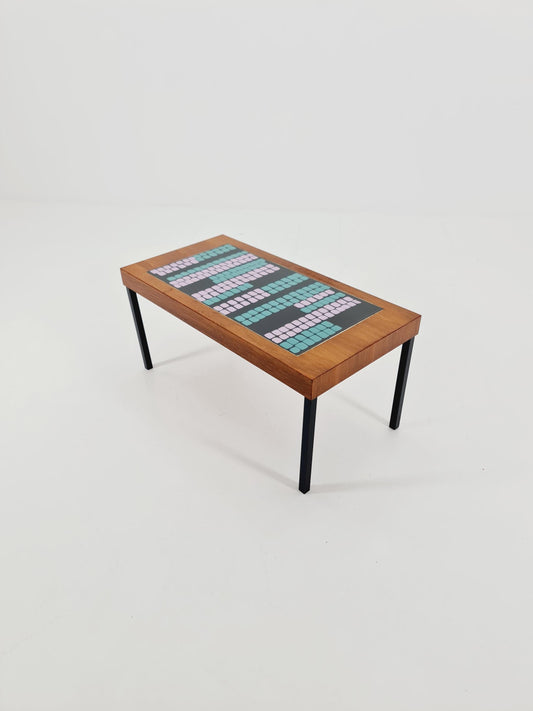 Mid century walnut Ceramic bench West Germany 1970s