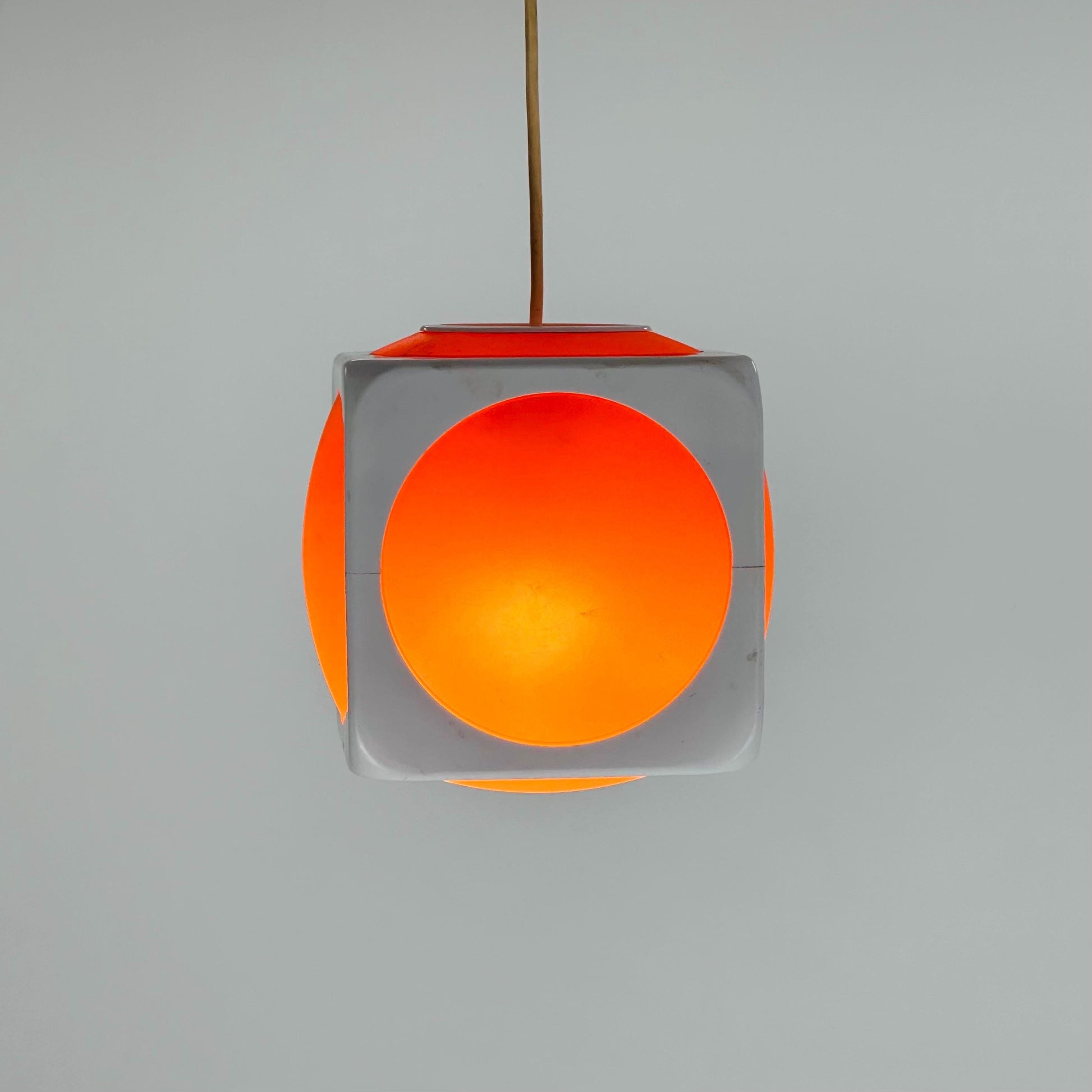 Cubic Space Age Pendant Lamp by Lars Schöler for Hoyrup, Denmark, 1970s