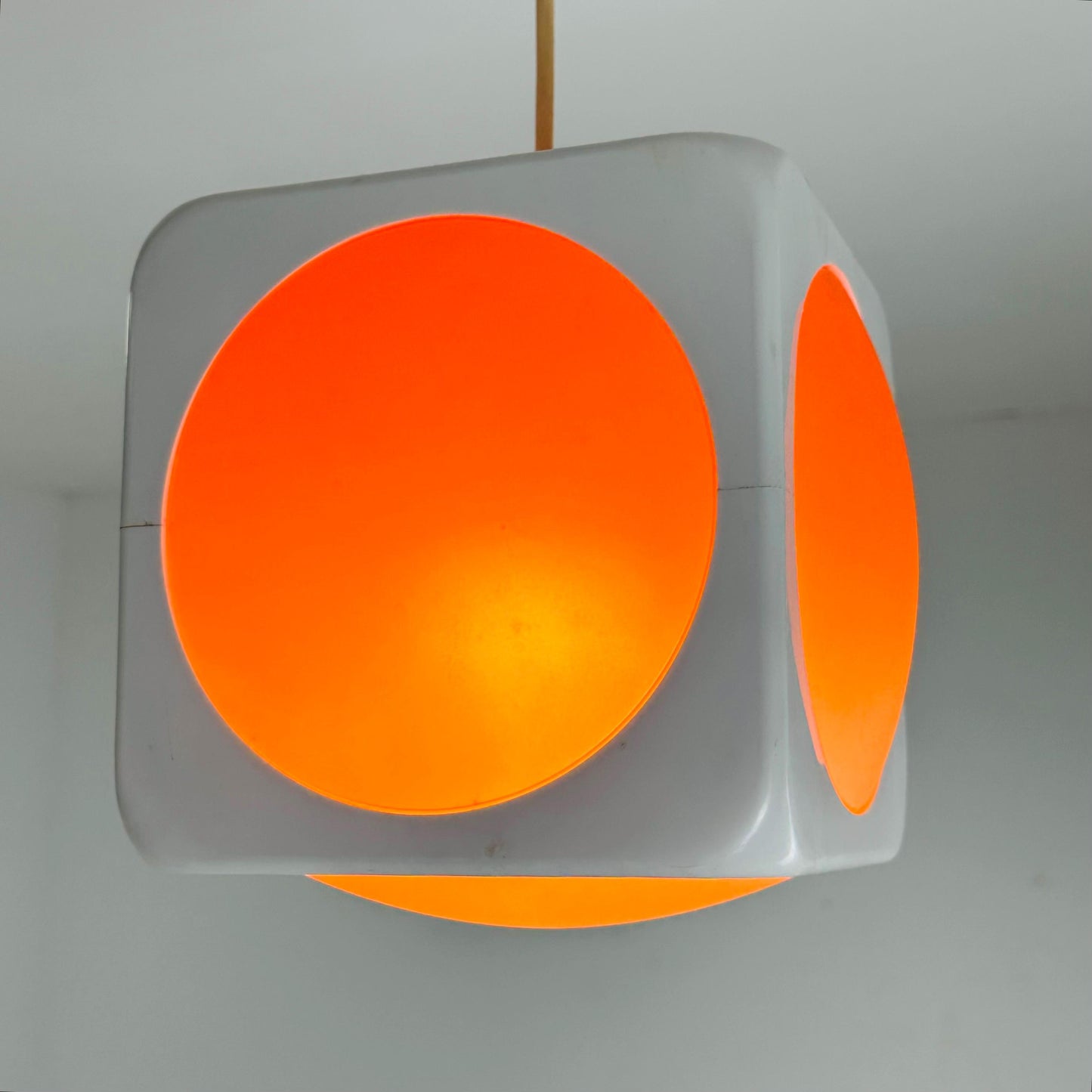 Cubic Space Age Pendant Lamp by Lars Schöler for Hoyrup, Denmark, 1970s