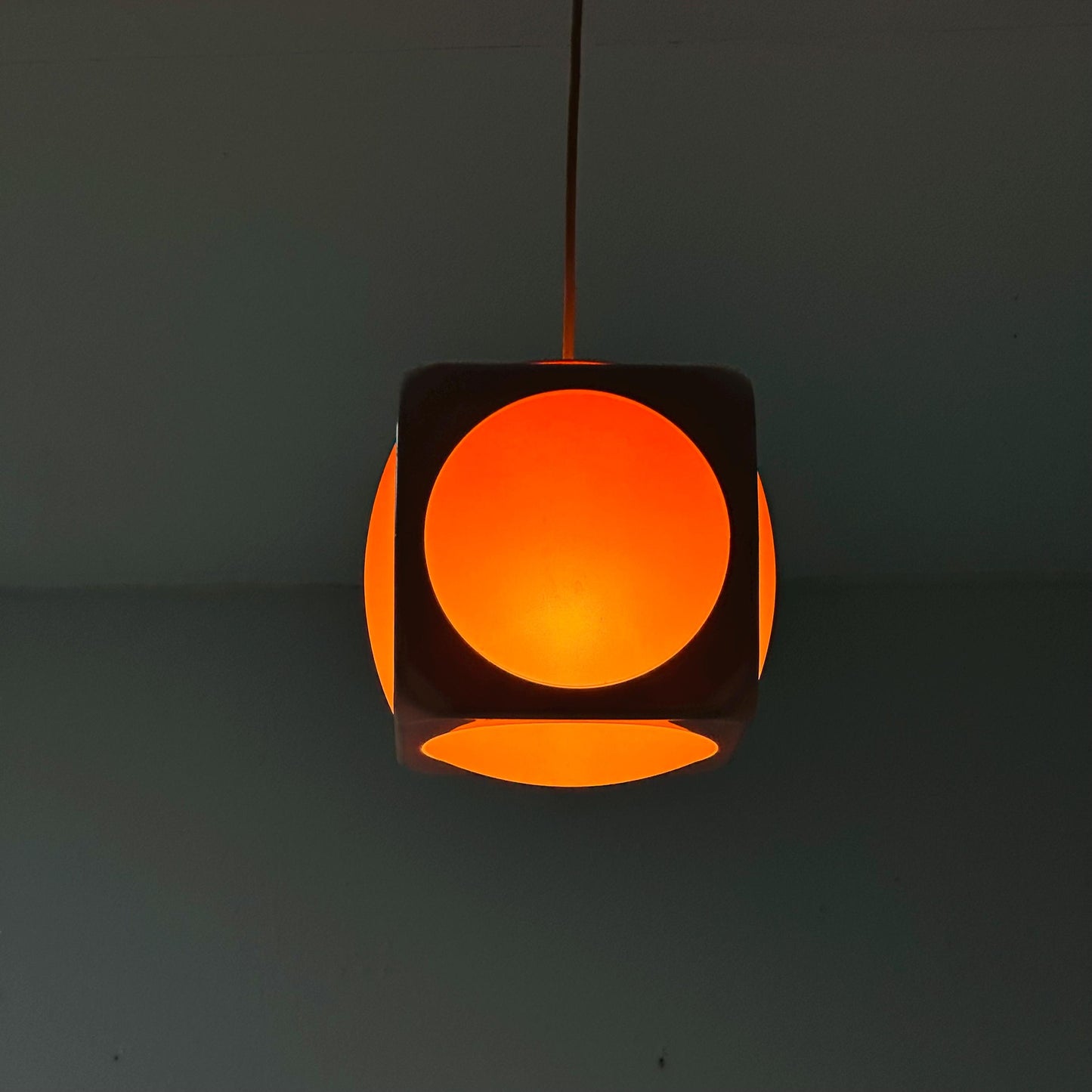 Cubic Space Age Pendant Lamp by Lars Schöler for Hoyrup, Denmark, 1970s
