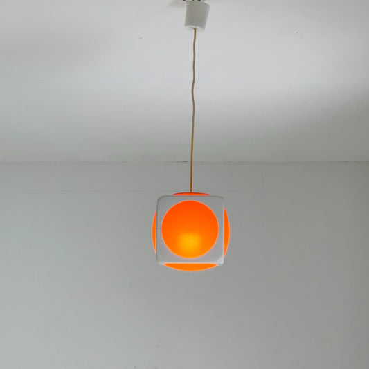 Cubic Space Age Pendant Lamp by Lars Schöler for Hoyrup, Denmark, 1970s
