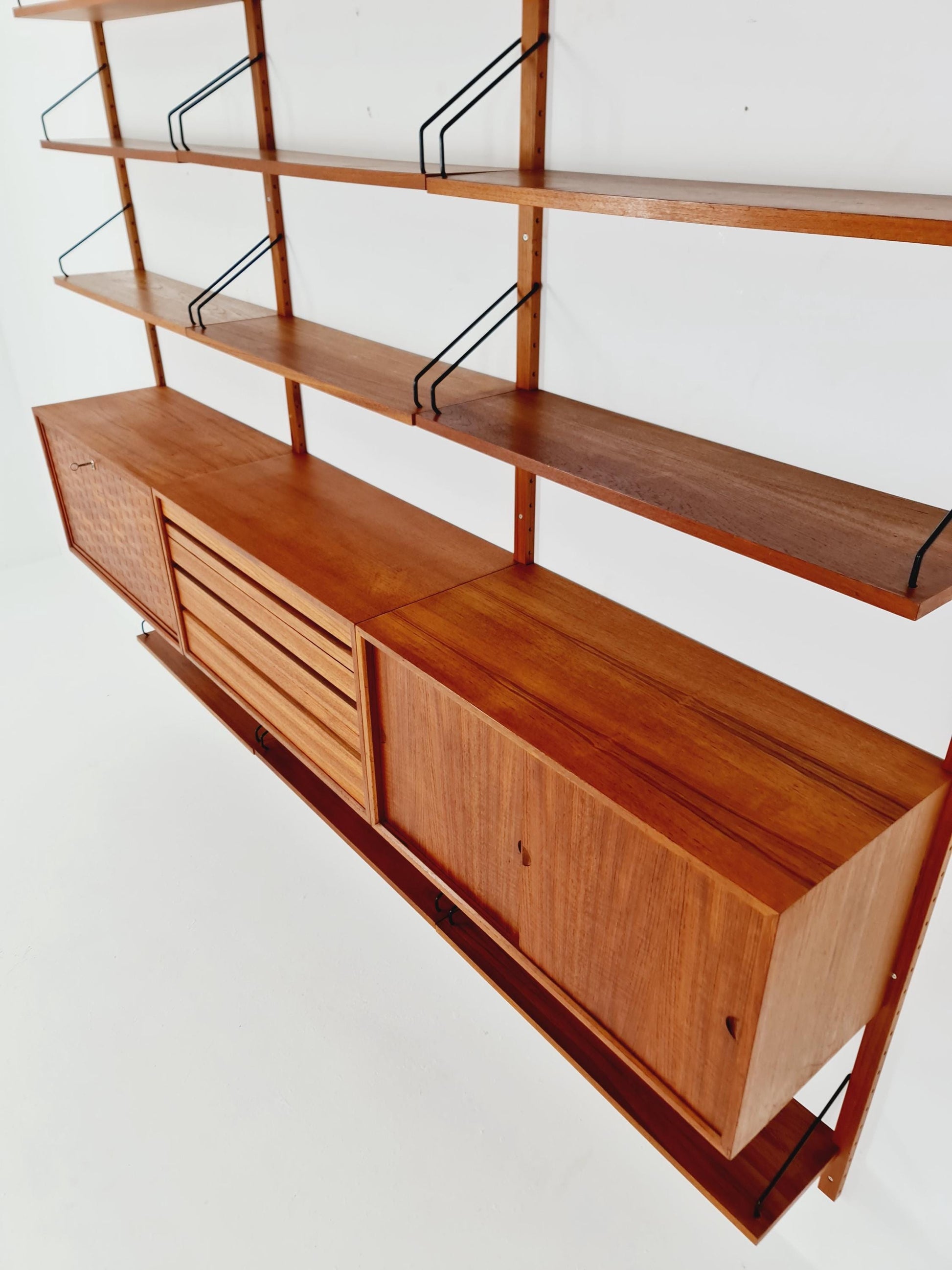 Mid century Danish Teak Wall Unit by Poul Cadovius for Cado, Denmark, 1960s