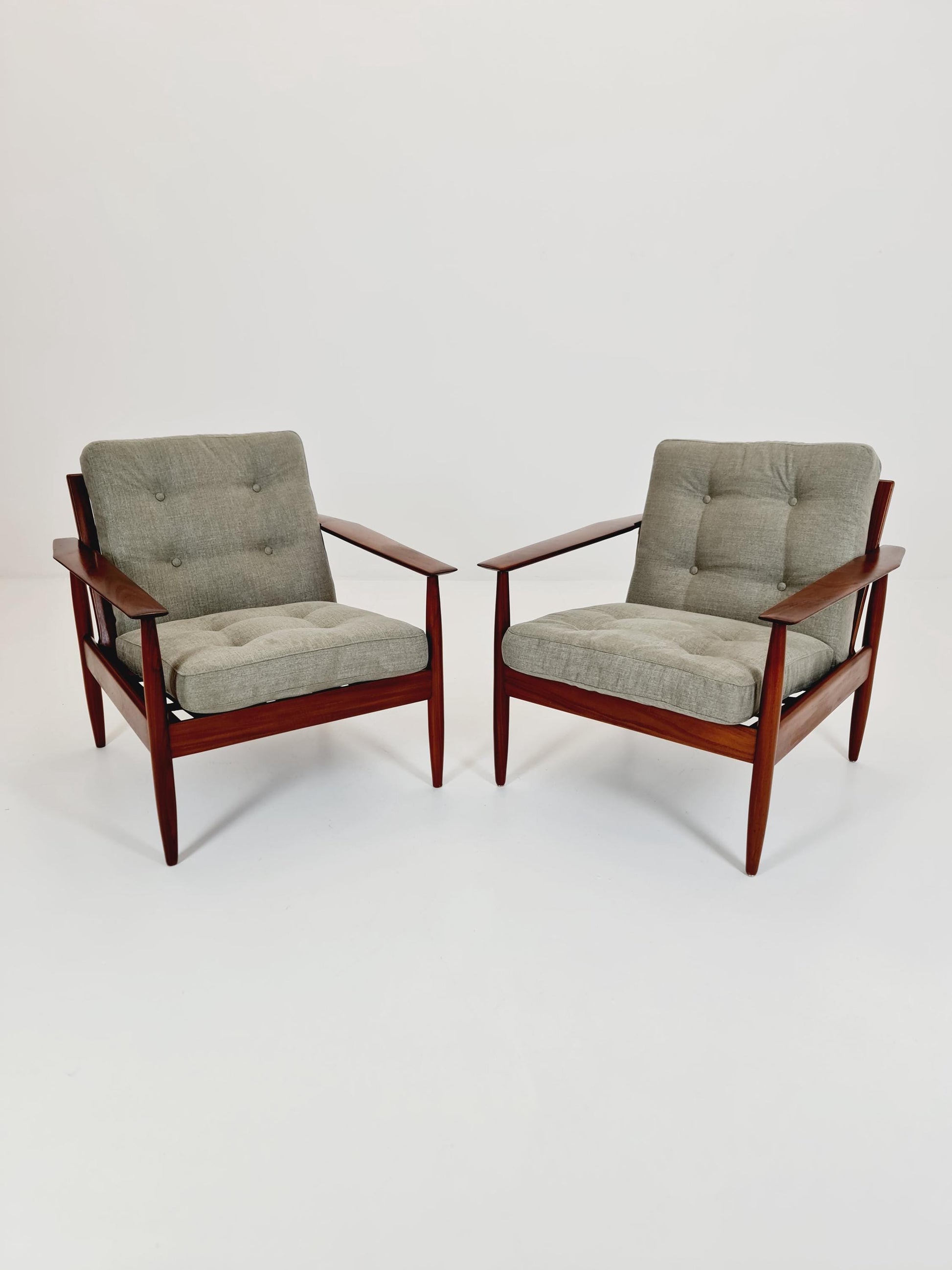 1 of 2 Mid century easy lounge chairs Denmark 1960s,