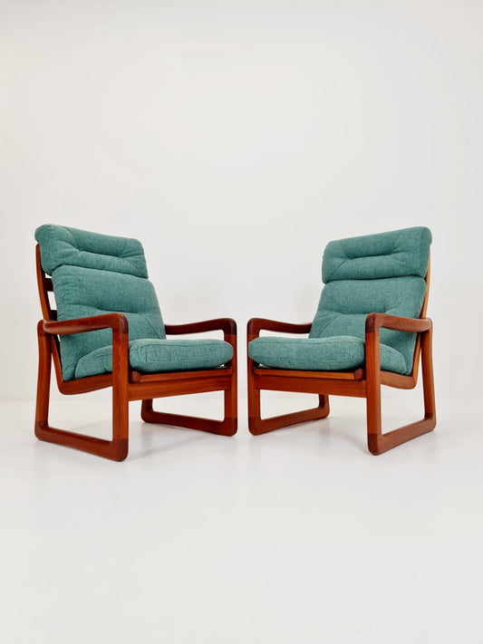 Mid century teak easy lounge chairs by Holstebro Möbelfabrik A/S , 1960s