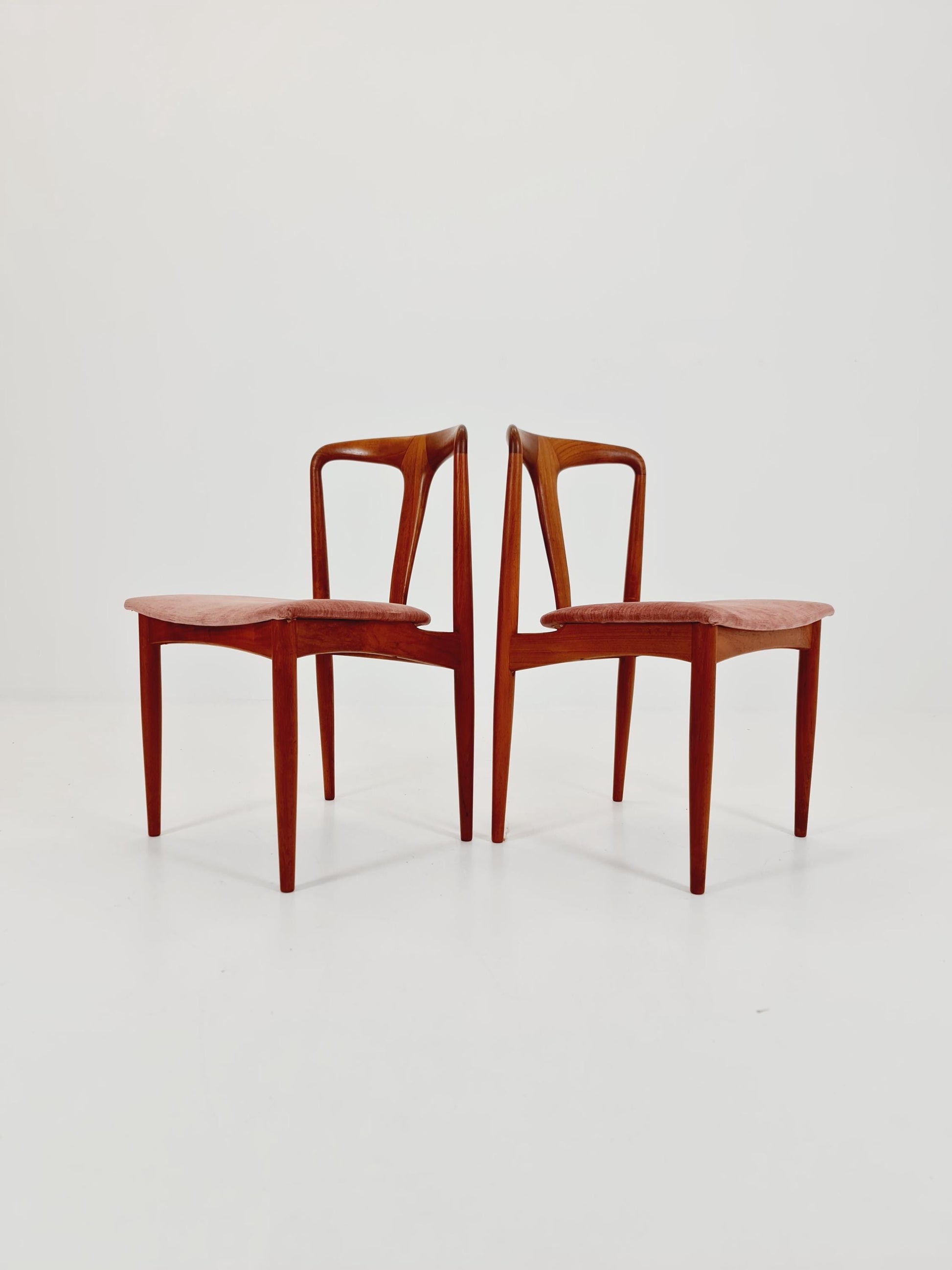 Vintage Danish teak dining chair by johannes Andersen for Uldum Mobelfabrik , 1960s set of 2,