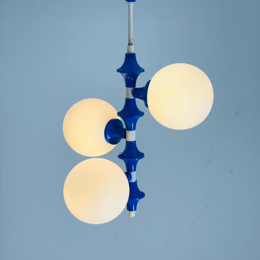 Mid century Richard Essig Space Age Ceiling Light 1970s Sputnik Lamp with 3 Glass Globes