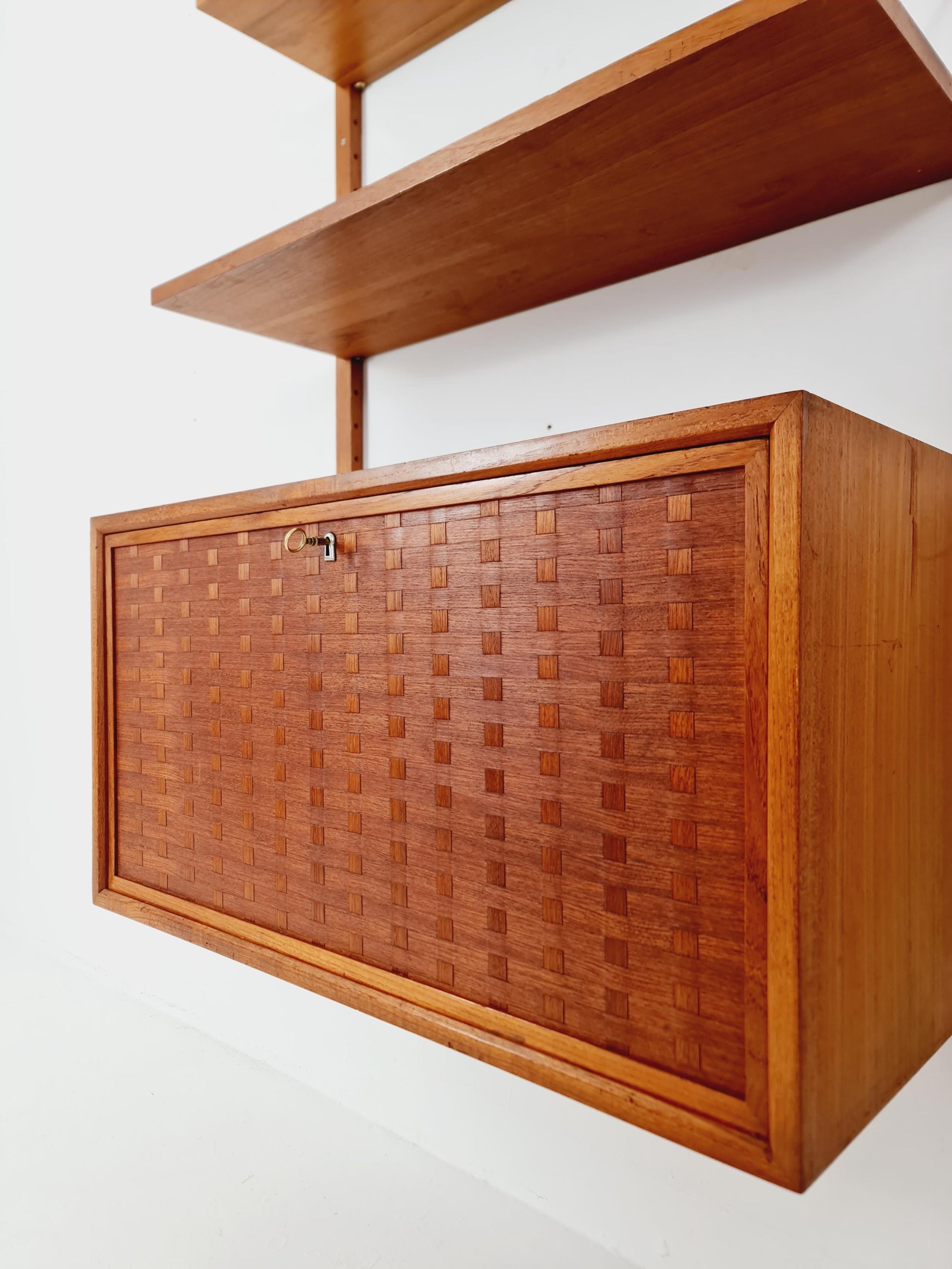 Mid century Danish Teak Wall Unit with Desk cabinet by Poul Cadovius for Royal,Denmark, 1960s