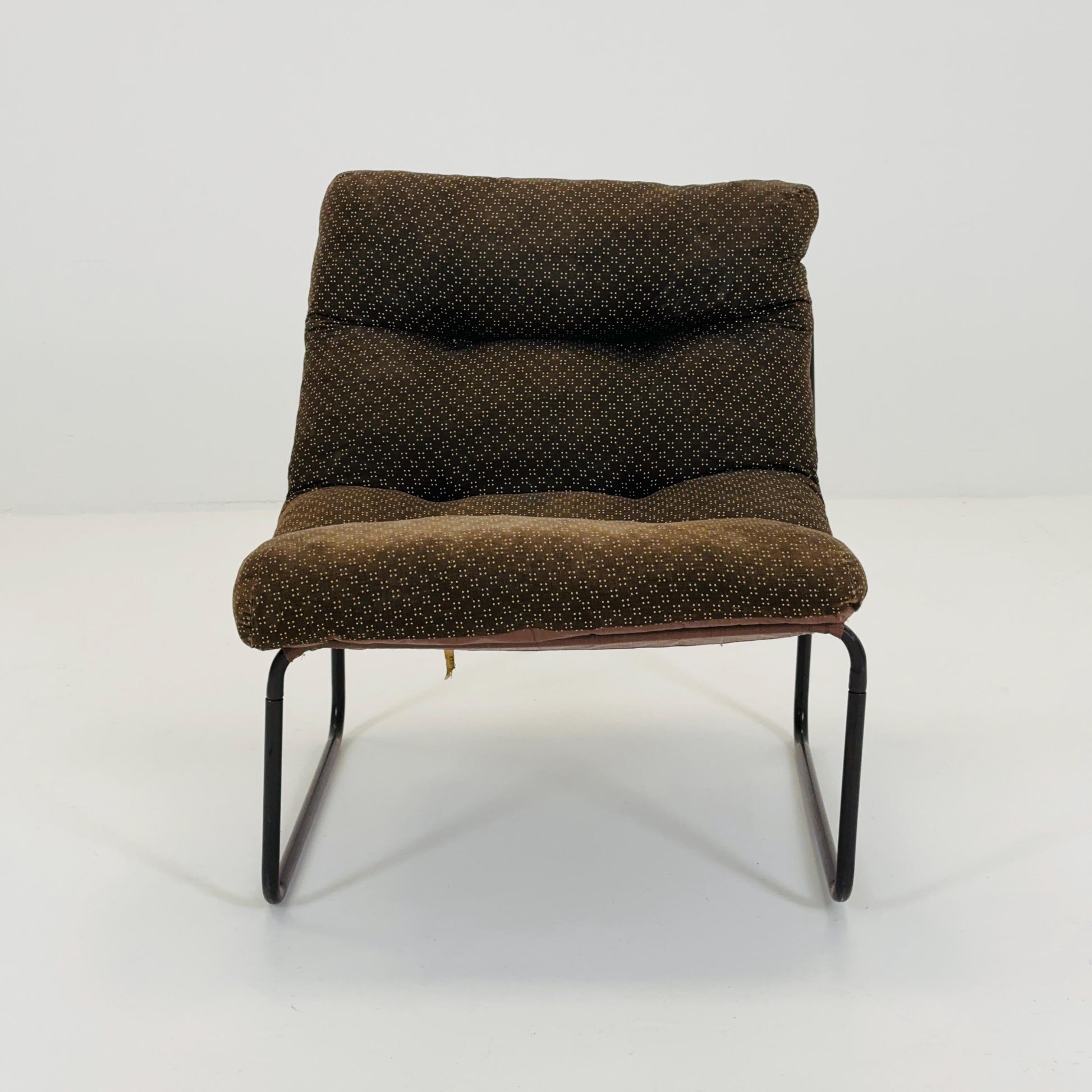 Mid-Century Pixi Lounge Chair by Gillis Lundgren for IKEA, 1970s – Retro Brown Chair with Tubular Frame