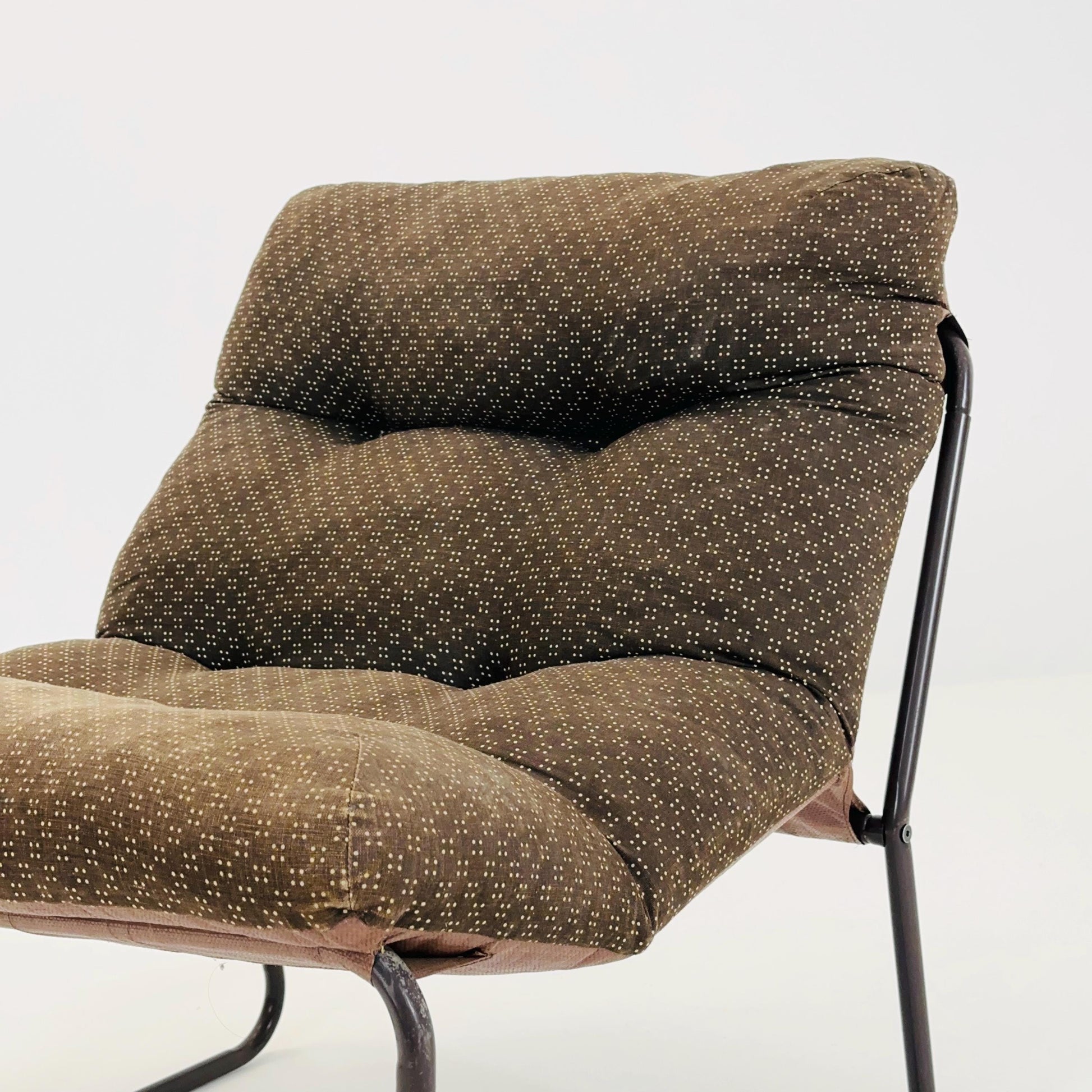Mid-Century Pixi Lounge Chair by Gillis Lundgren for IKEA, 1970s – Retro Brown Chair with Tubular Frame