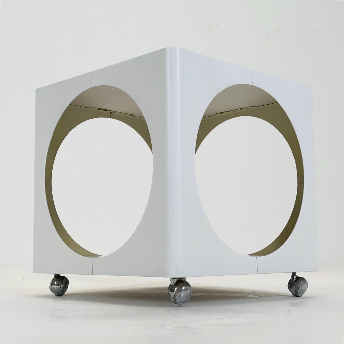 Mid century Cubic space age white coffee club table 1970s Germany