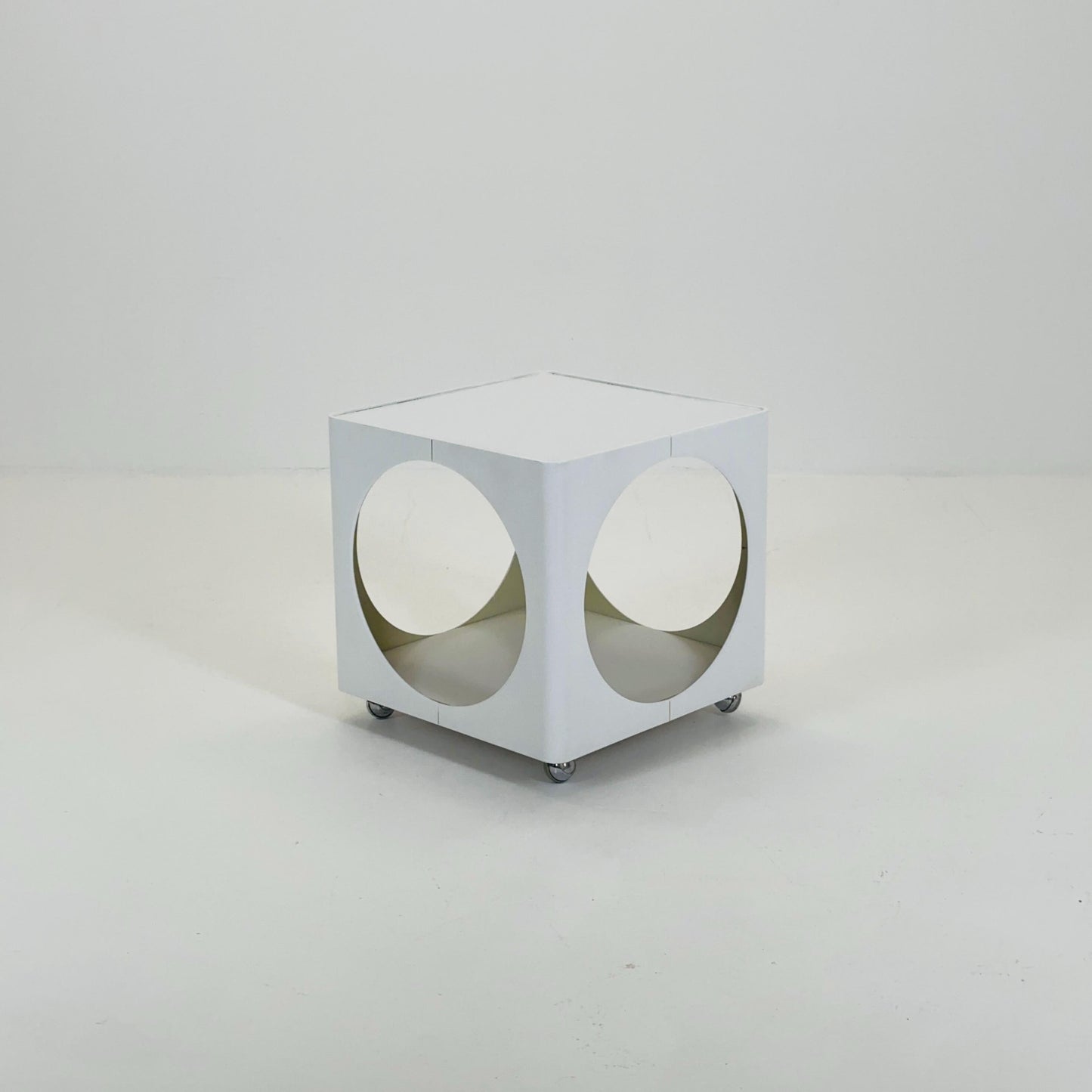 Mid century Cubic space age white coffee club table 1970s Germany