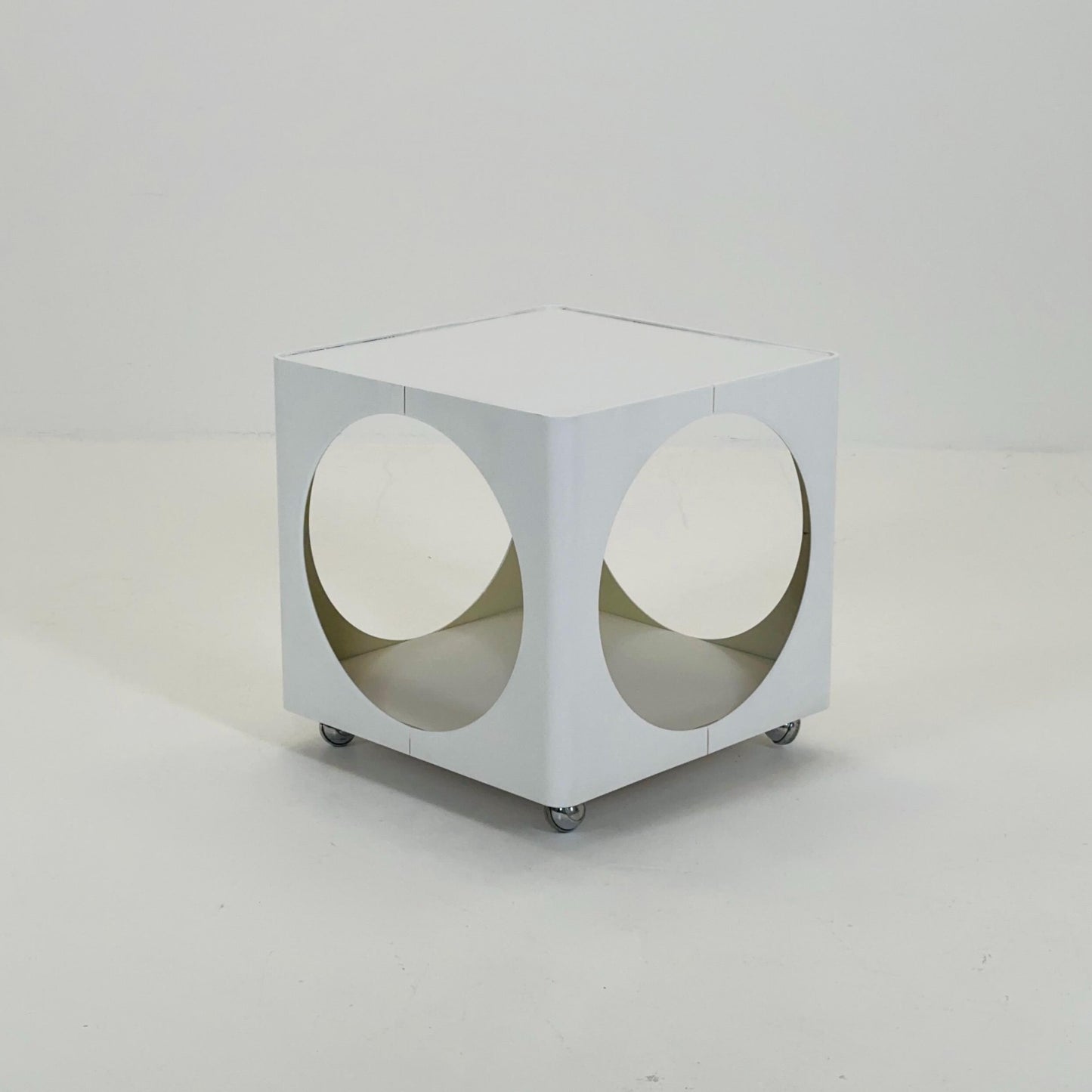 Mid century Cubic space age white coffee club table 1970s Germany