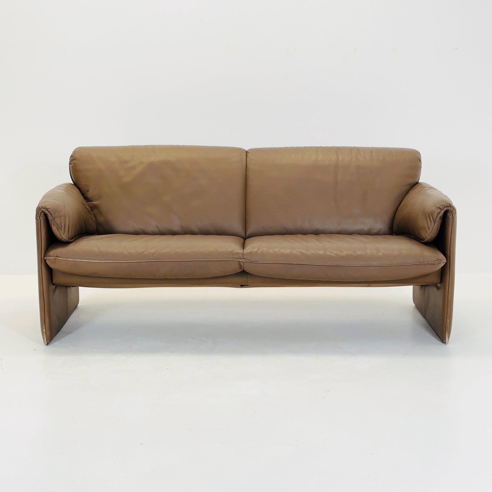 Mid Century Modern Bora 3-seat sofa in Cappuccino Leather by Alex Enthoven, for Leolux 1980s Netherlands