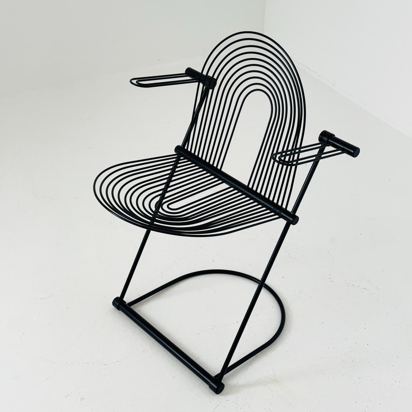 1 of 2 Mid century Postmodern Cantilever Swing Chairs by Herbert & Jutta Ohl for Lübke, Germamy 1980s