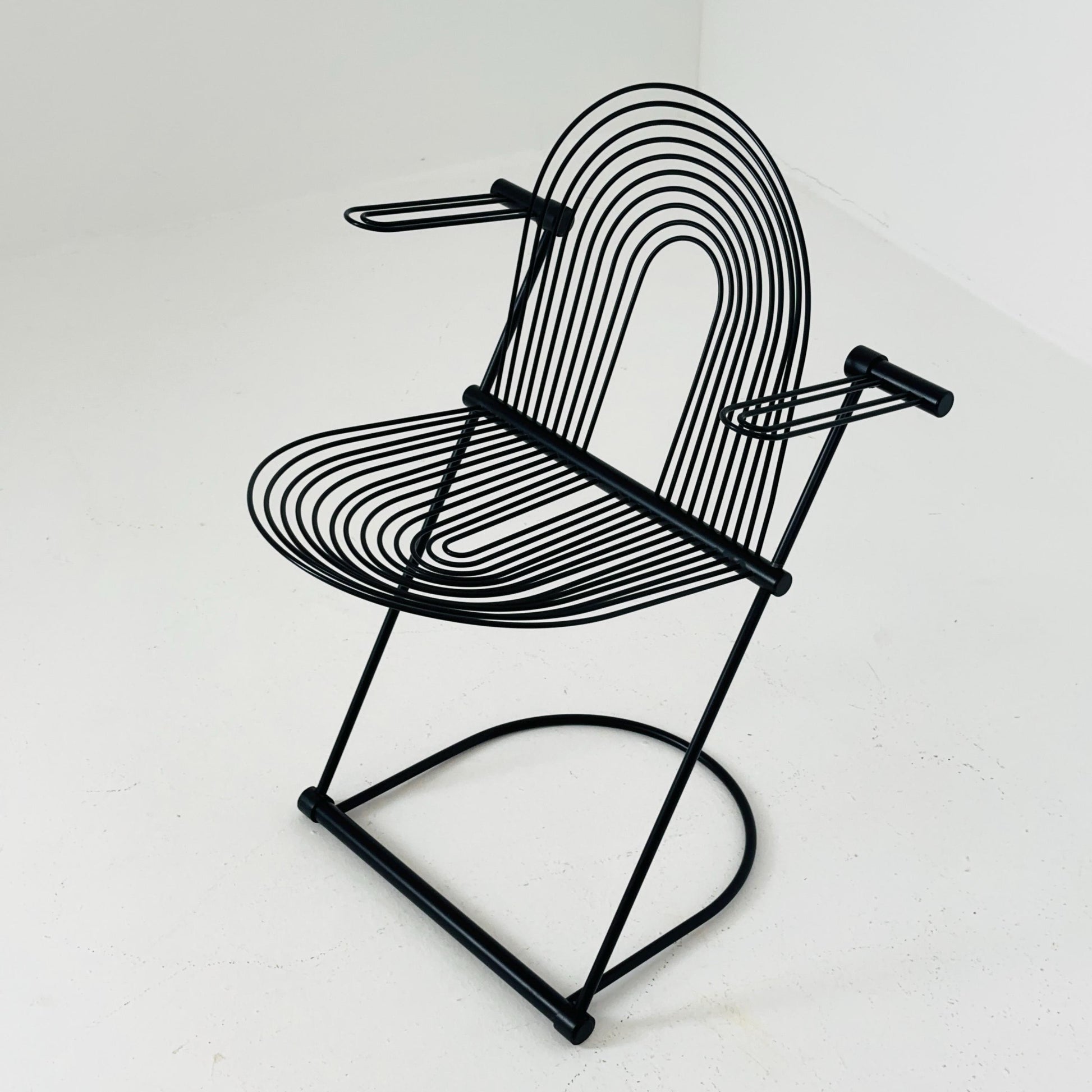 1 of 2 Mid century Postmodern Cantilever Swing Chairs by Herbert & Jutta Ohl for Lübke, Germamy 1980s