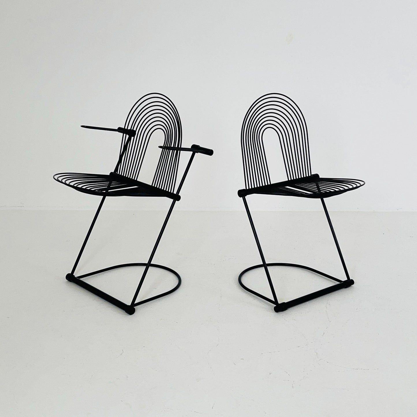 1 of 2 Mid century Postmodern Cantilever Swing Chairs by Herbert & Jutta Ohl for Lübke, Germamy 1980s