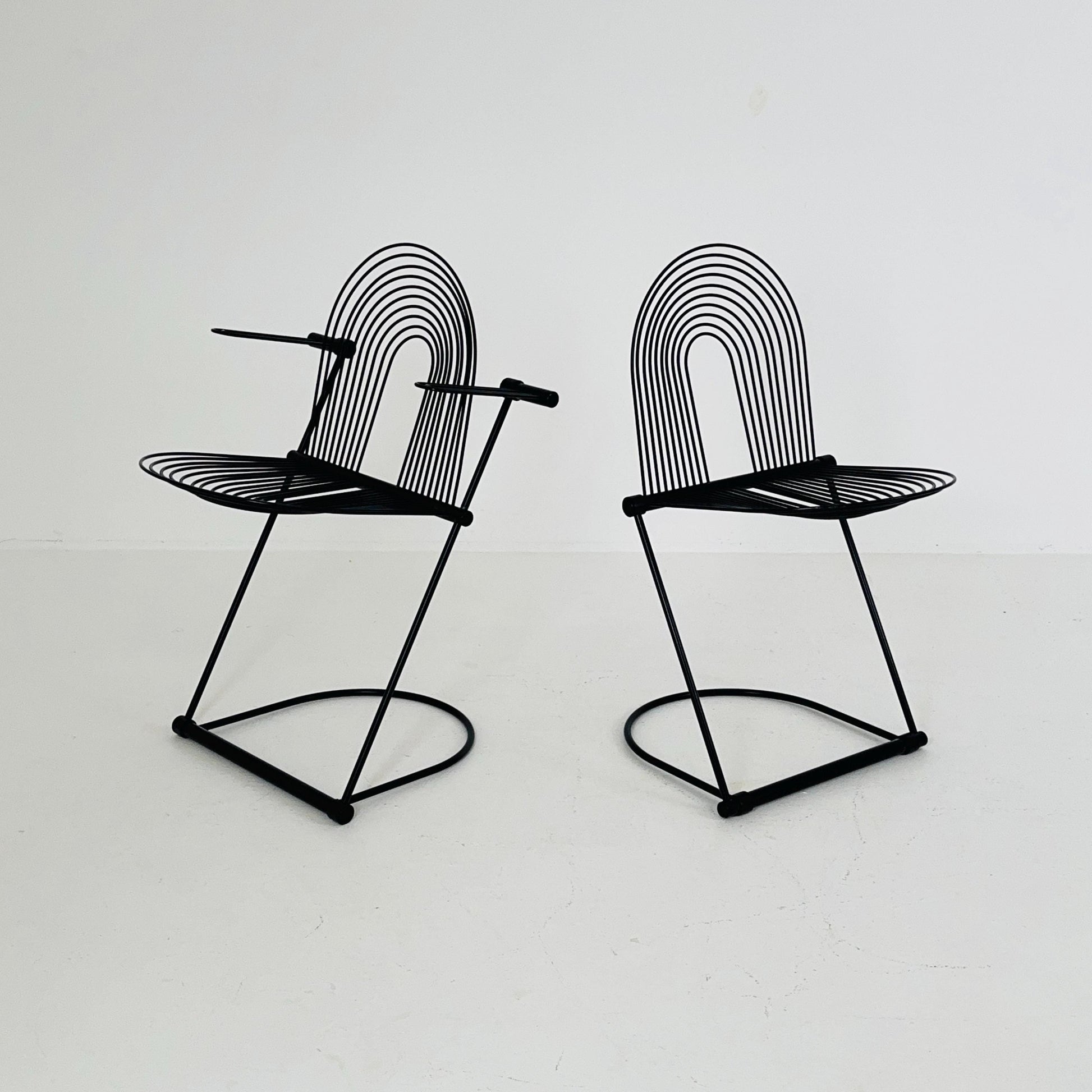 1 of 2 Mid century Postmodern Cantilever Swing Chairs by Herbert & Jutta Ohl for Lübke, Germamy 1980s