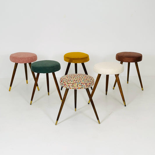 1 of 6 mid century modern stools German tripod vintage design 1960s