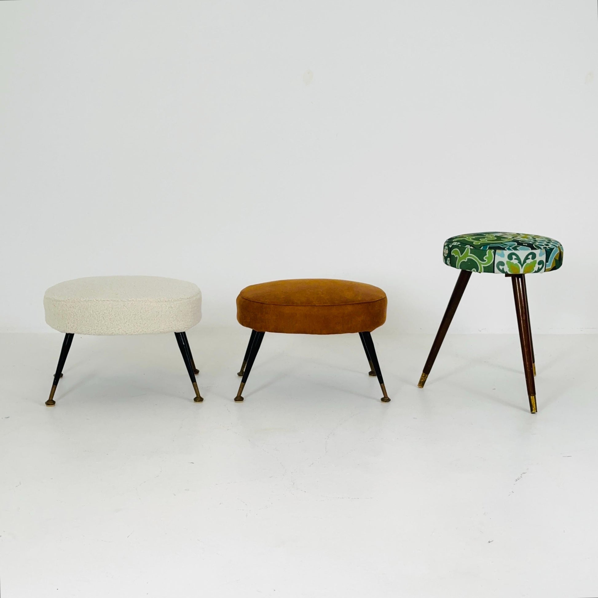 1 of 3 mid century modern stools German tripod vintage design 1960s