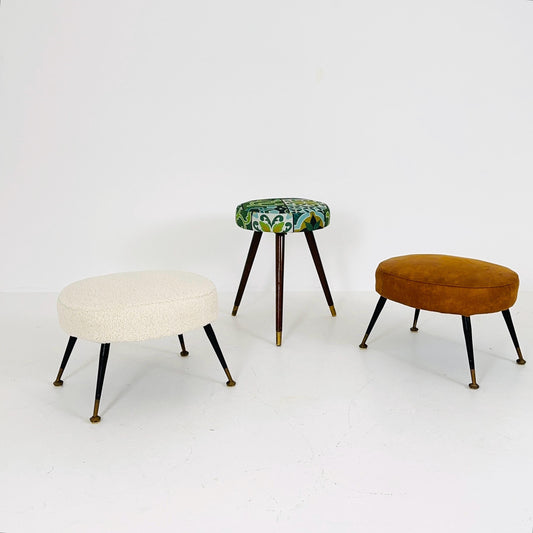 1 of 3 mid century modern stools German tripod vintage design 1960s