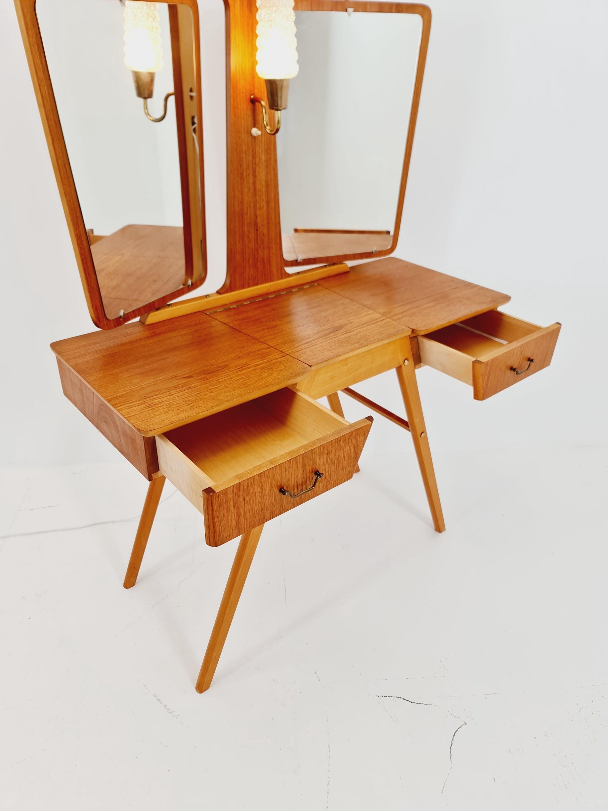 Mid Century Modern Danish Teak vanity table/ make up table by Svante Skogh, 1960s