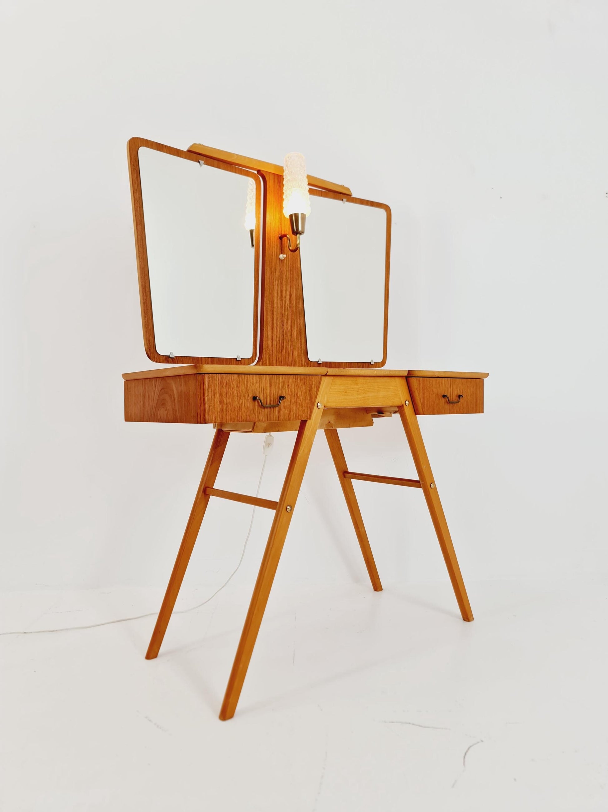 Mid Century Modern Danish Teak vanity table/ make up table by Svante Skogh, 1960s