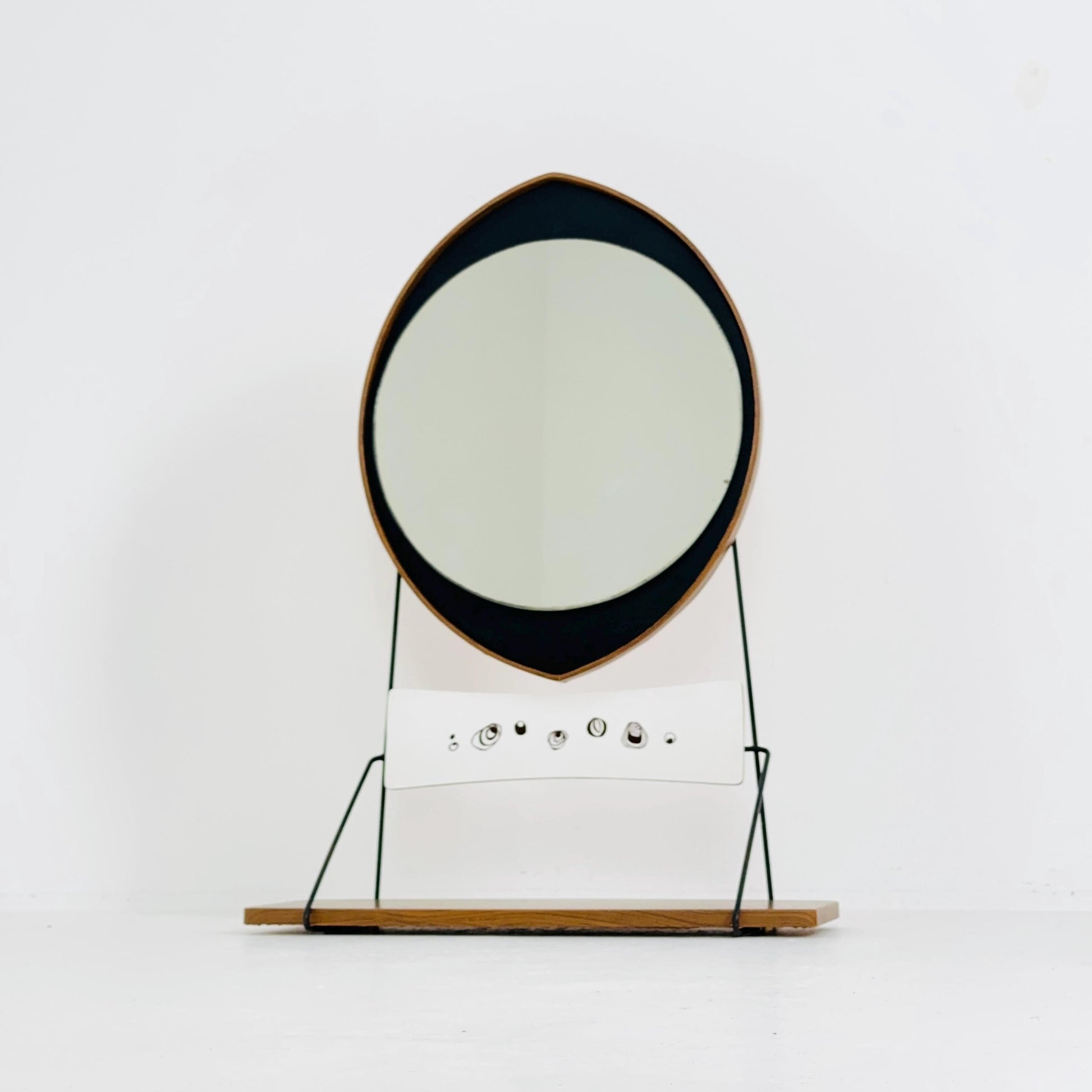 Mid century Italian wall Mirror with Suspended Shelf by Pleto CC, Italy 1960s
