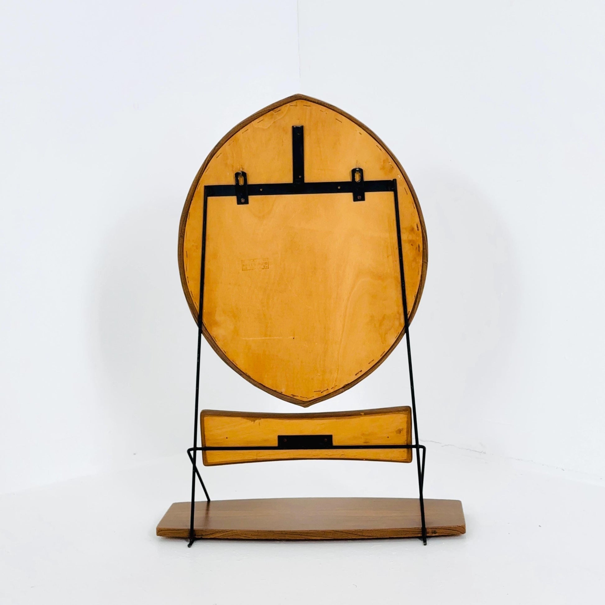 Mid century Italian wall Mirror with Suspended Shelf by Pleto CC, Italy 1960s