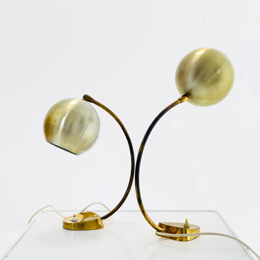 Pair of Mid-Century Brass Table Lamps by Aneta | 1950s Sweden