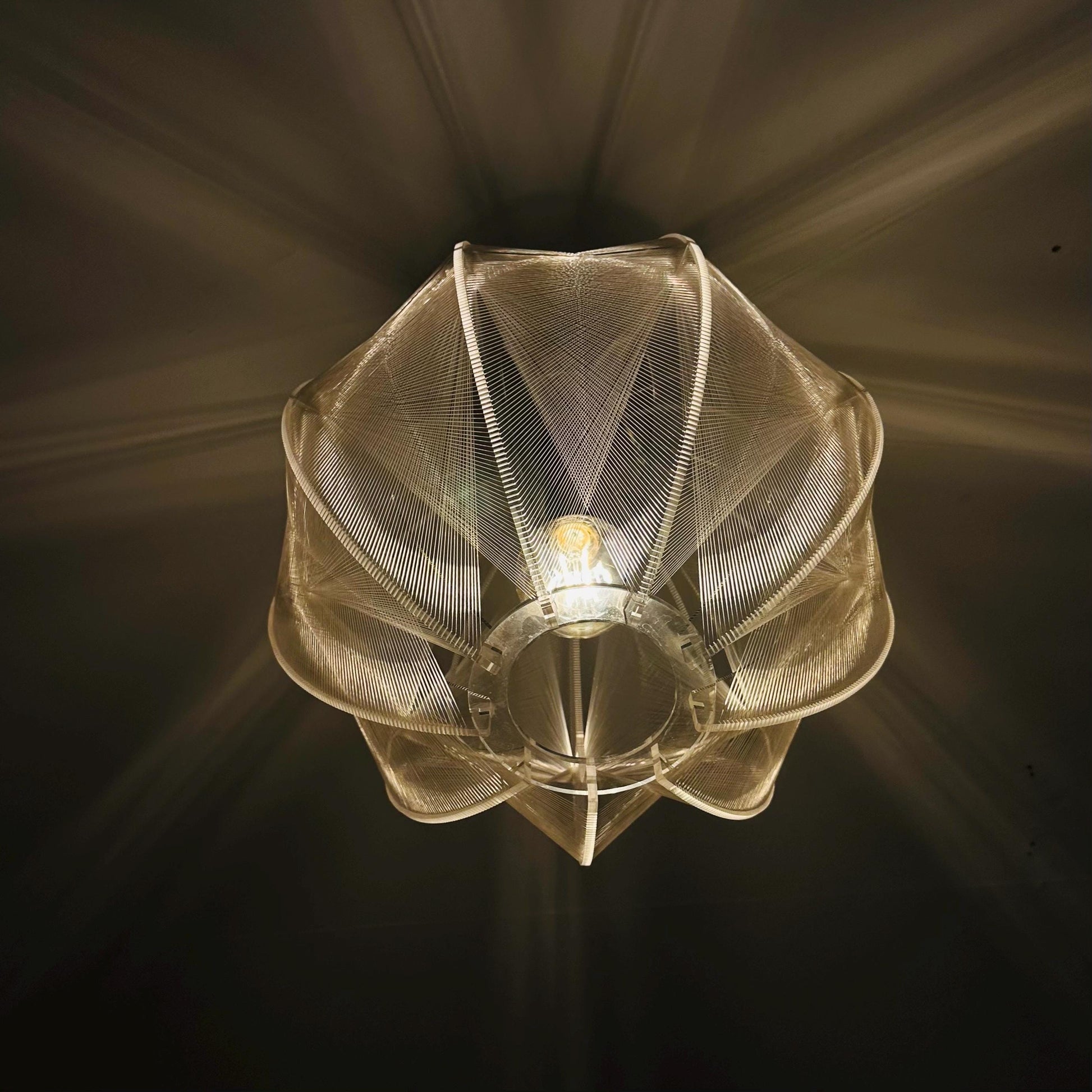 Mid‑Century Modern Space‑Age Paul Secon “Sompex” Nylon String Pendant Lamp | 1970s Germany