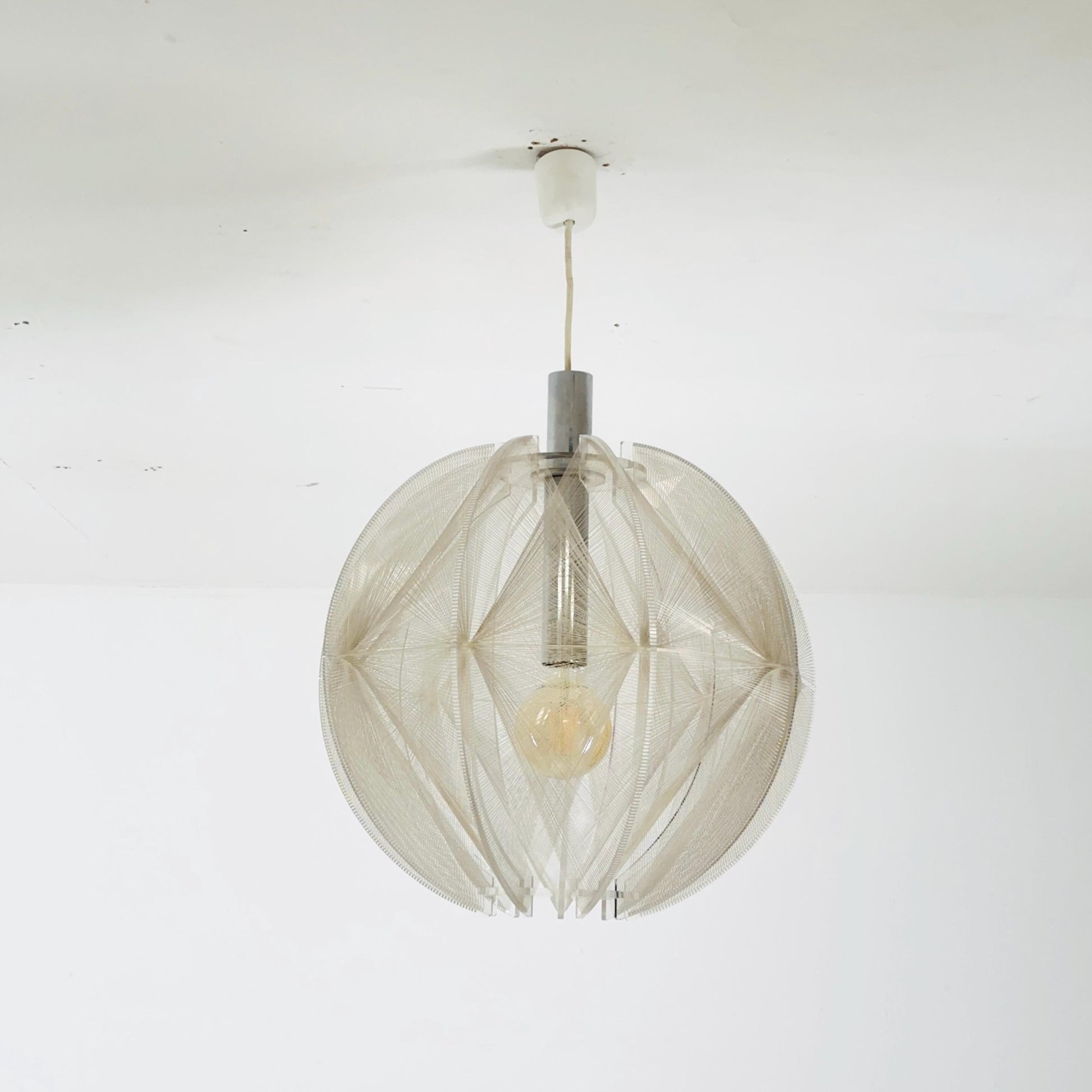 Mid‑Century Modern Space‑Age Paul Secon “Sompex” Nylon String Pendant Lamp | 1970s Germany