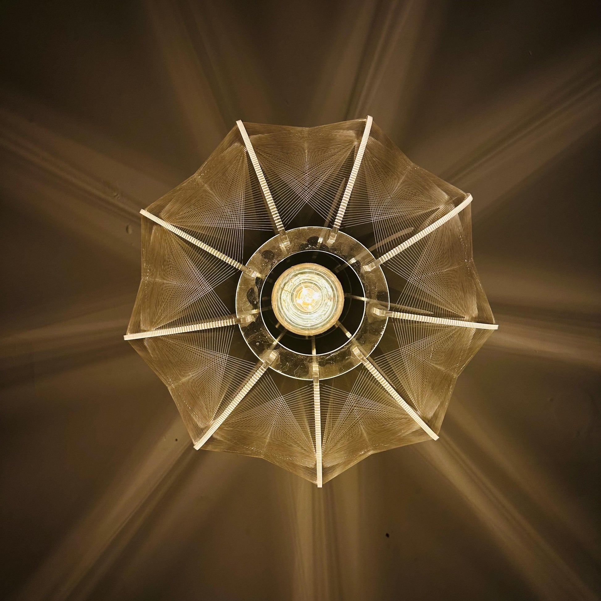 Mid‑Century Modern Space‑Age Paul Secon “Sompex” Nylon String Pendant Lamp | 1970s Germany