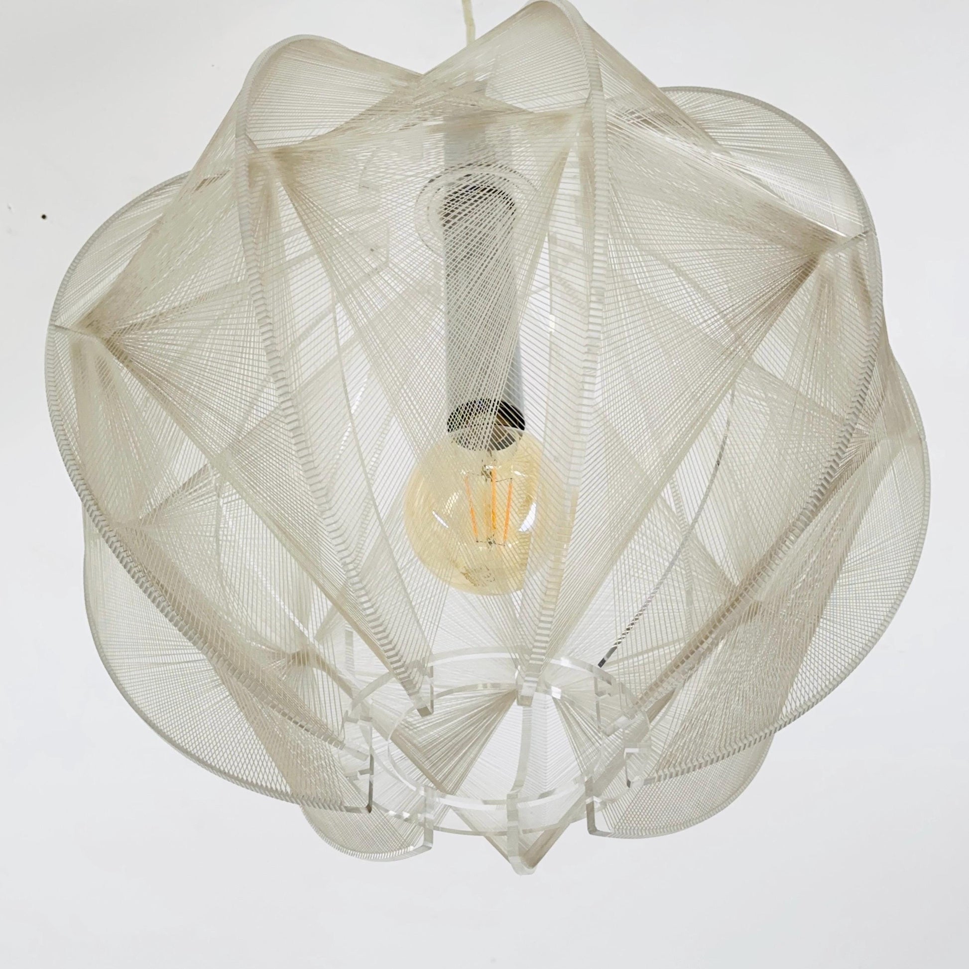 Mid‑Century Modern Space‑Age Paul Secon “Sompex” Nylon String Pendant Lamp | 1970s Germany